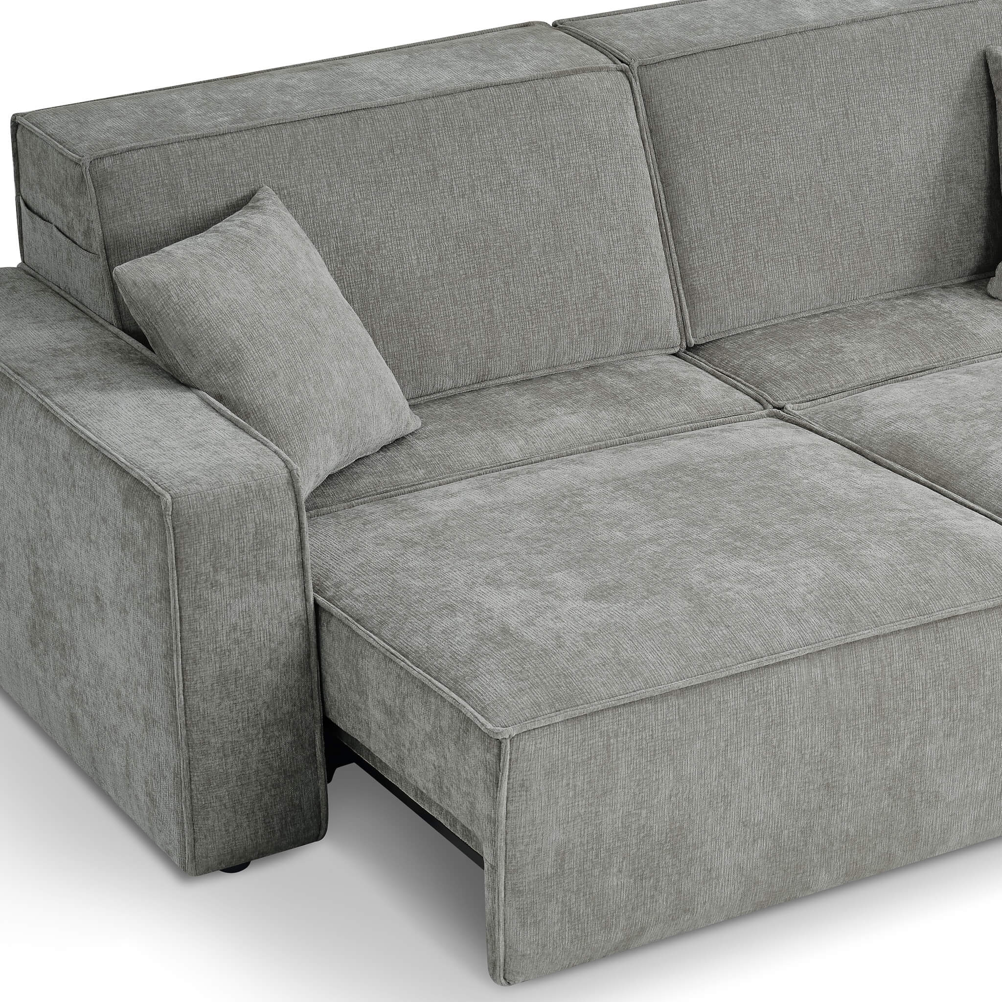 Houston Grey 3 Seater Power Slider Sofa