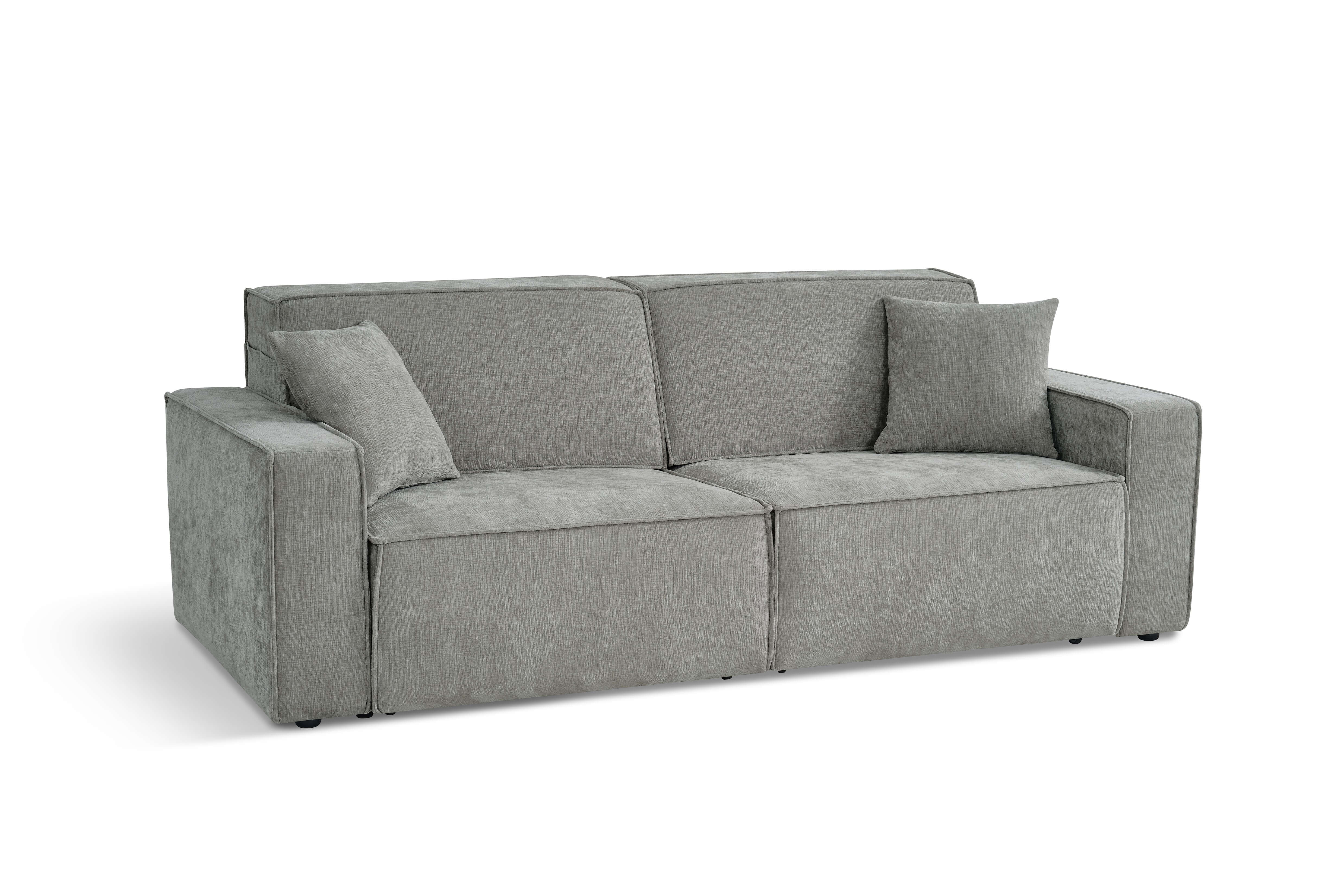 Houston Grey 3 Seater Power Slider Sofa