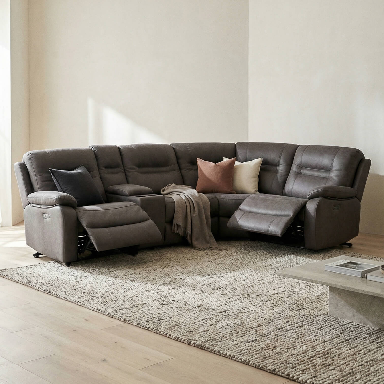 Jackson Grey Power Corner Recliner Sofa