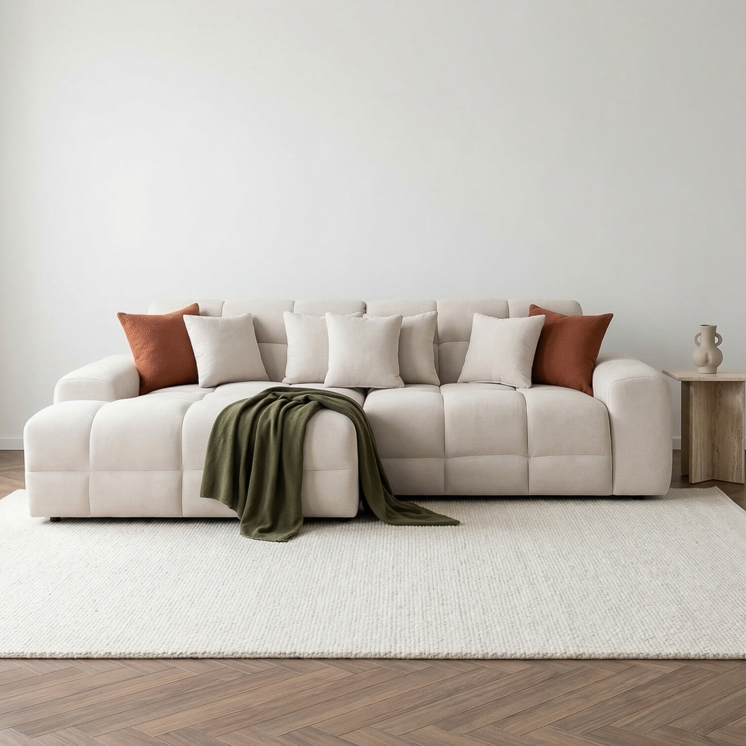 Javix Beige Left Corner Sofa