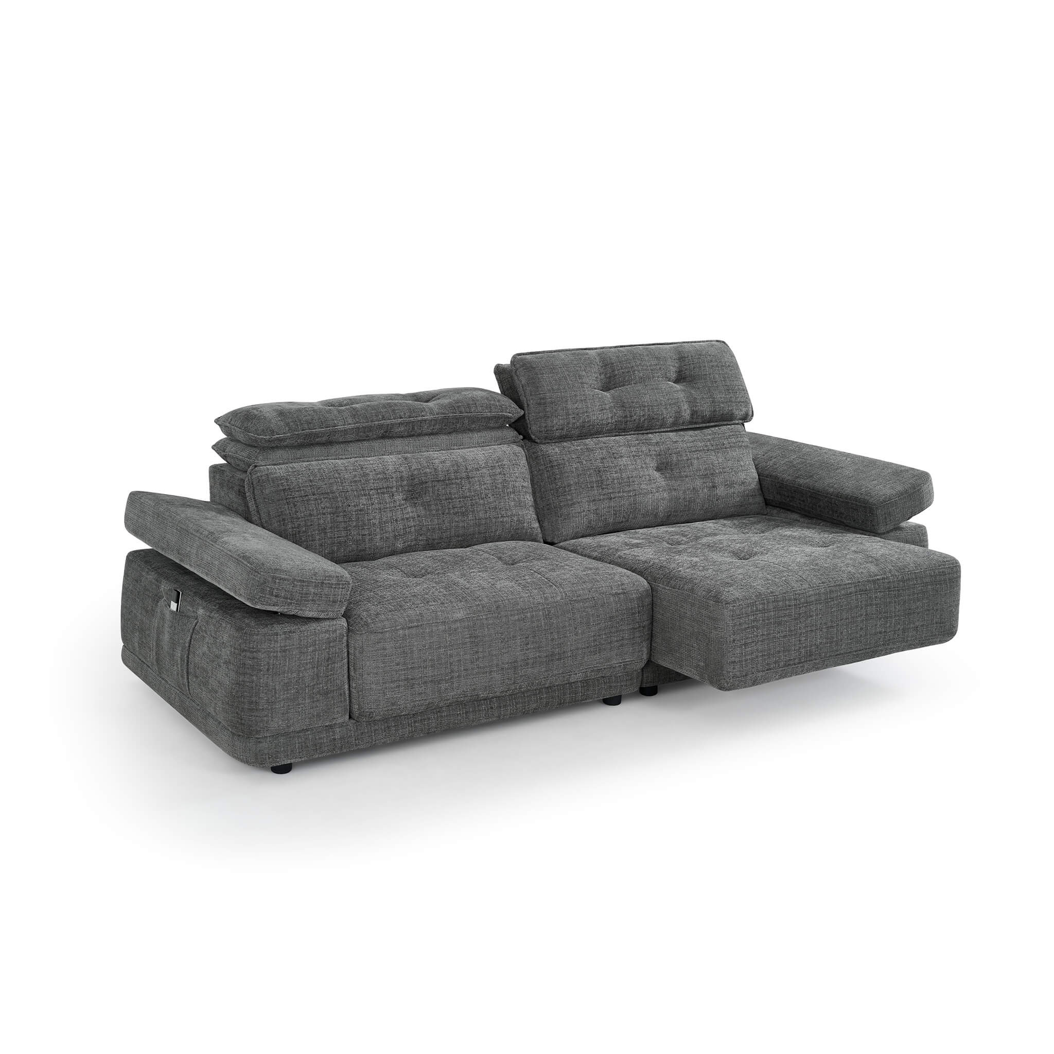 Kendal Grey 3 Seater Floating Power Slider Sofa