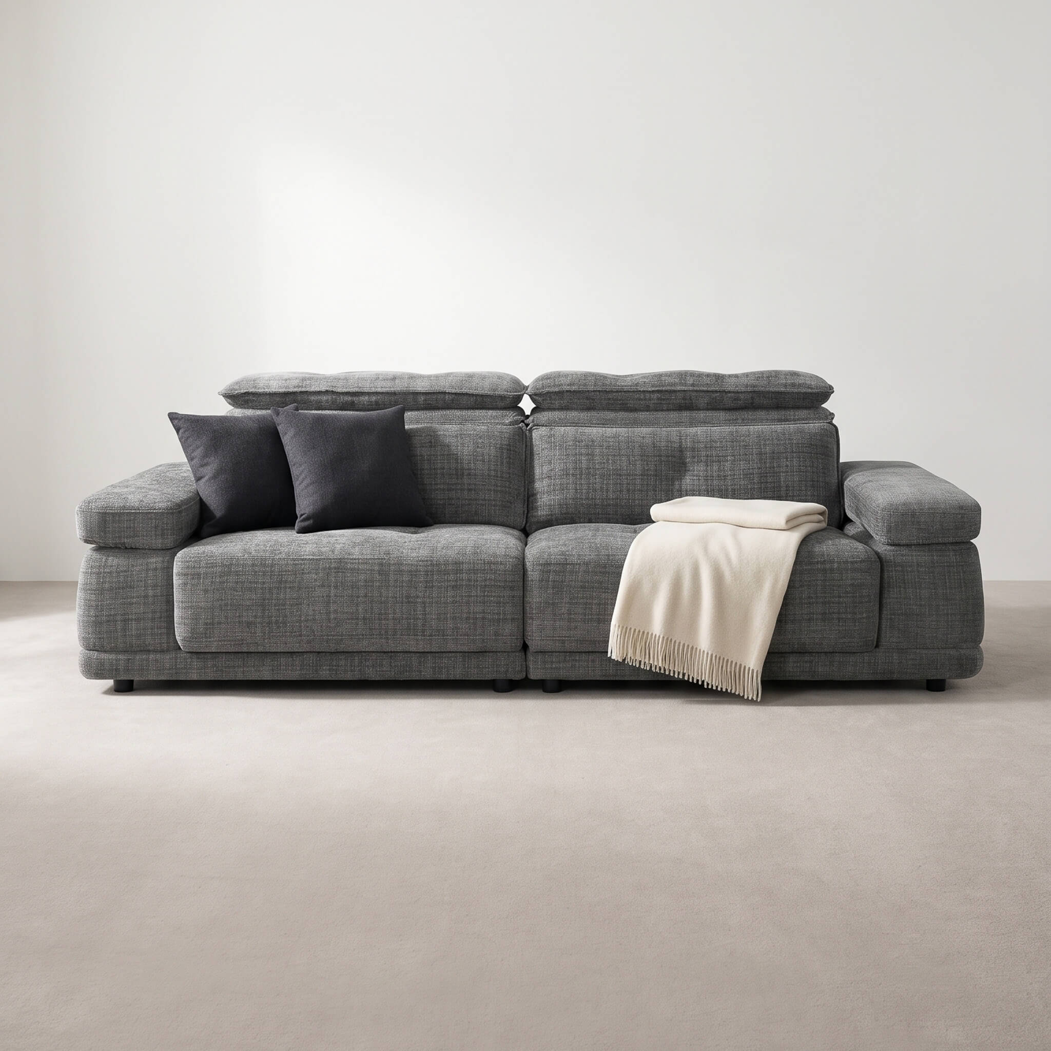 Kendal Grey 3 Seater Floating Power Slider Sofa