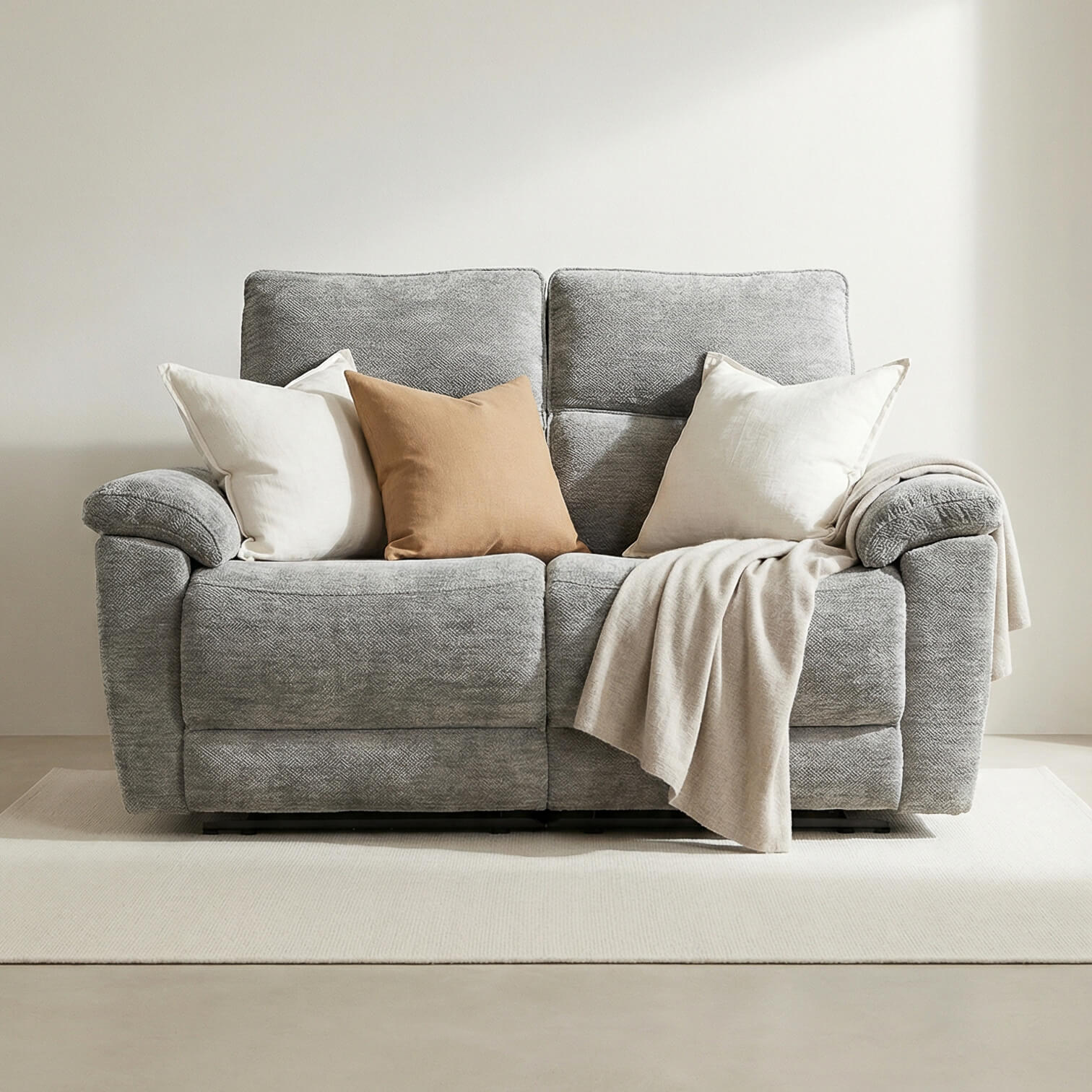 Klint Grey 2 Seater Power Recliner Sofa