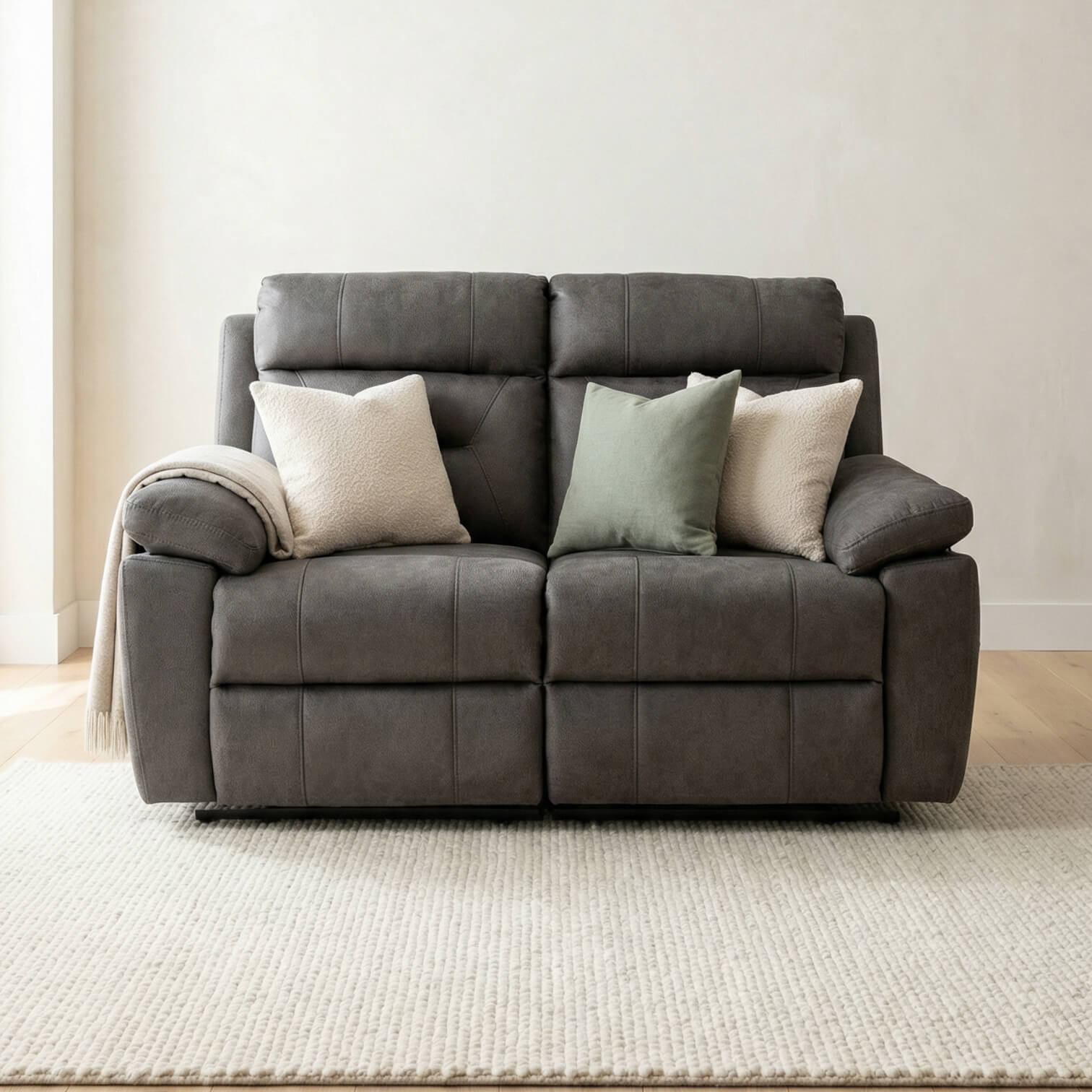 Lucca Grey 2 Seater Power Recliner Sofa