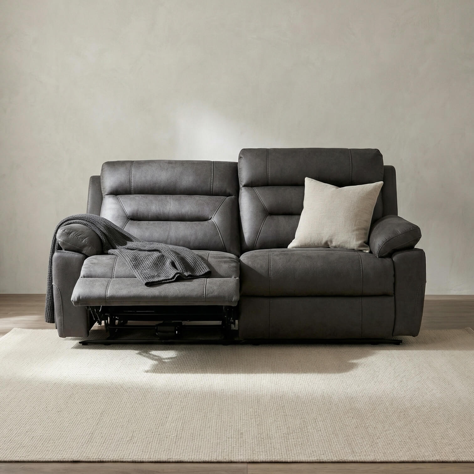Lucca Grey 3 Seater Power Recliner Sofa