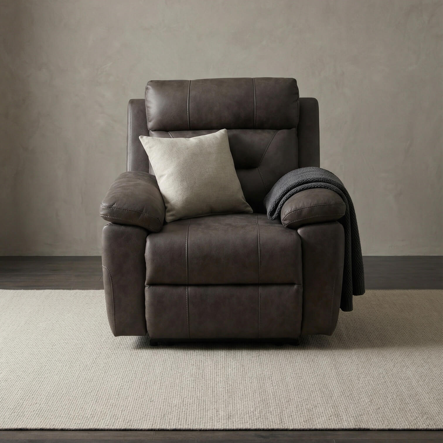 Lucca Grey Power Recliner Armchair