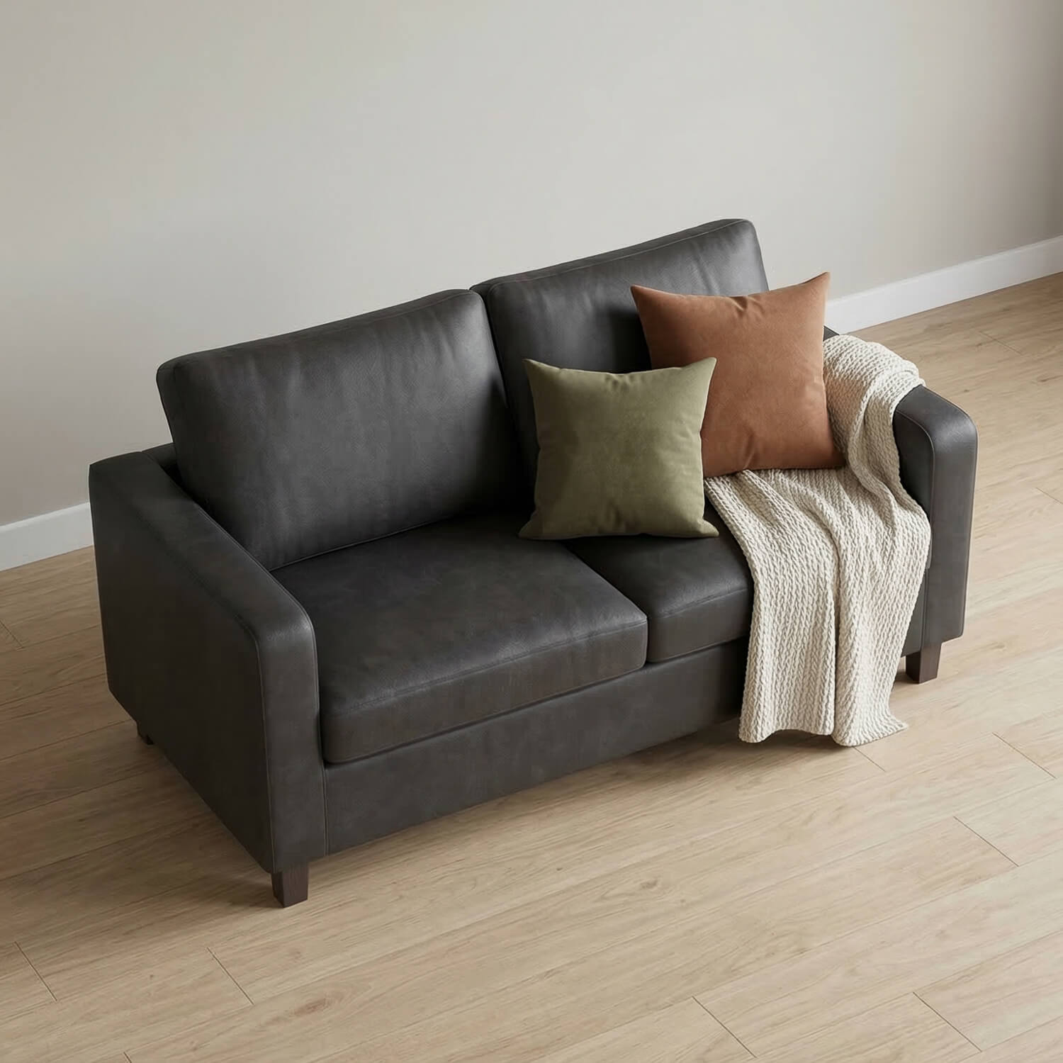 Luna Black 3 Seater Sofa