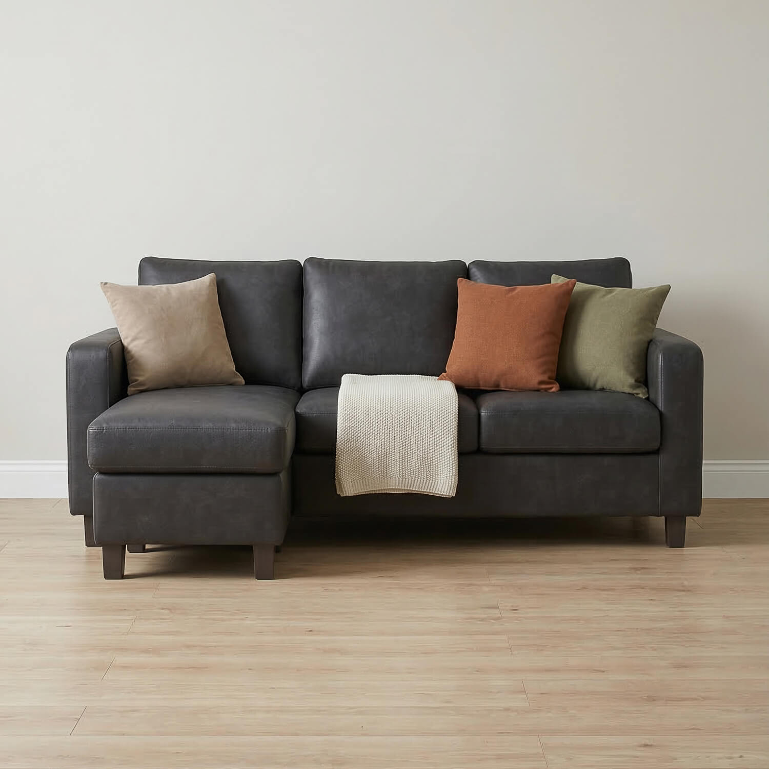 Luna Black Reversible Corner Sofa