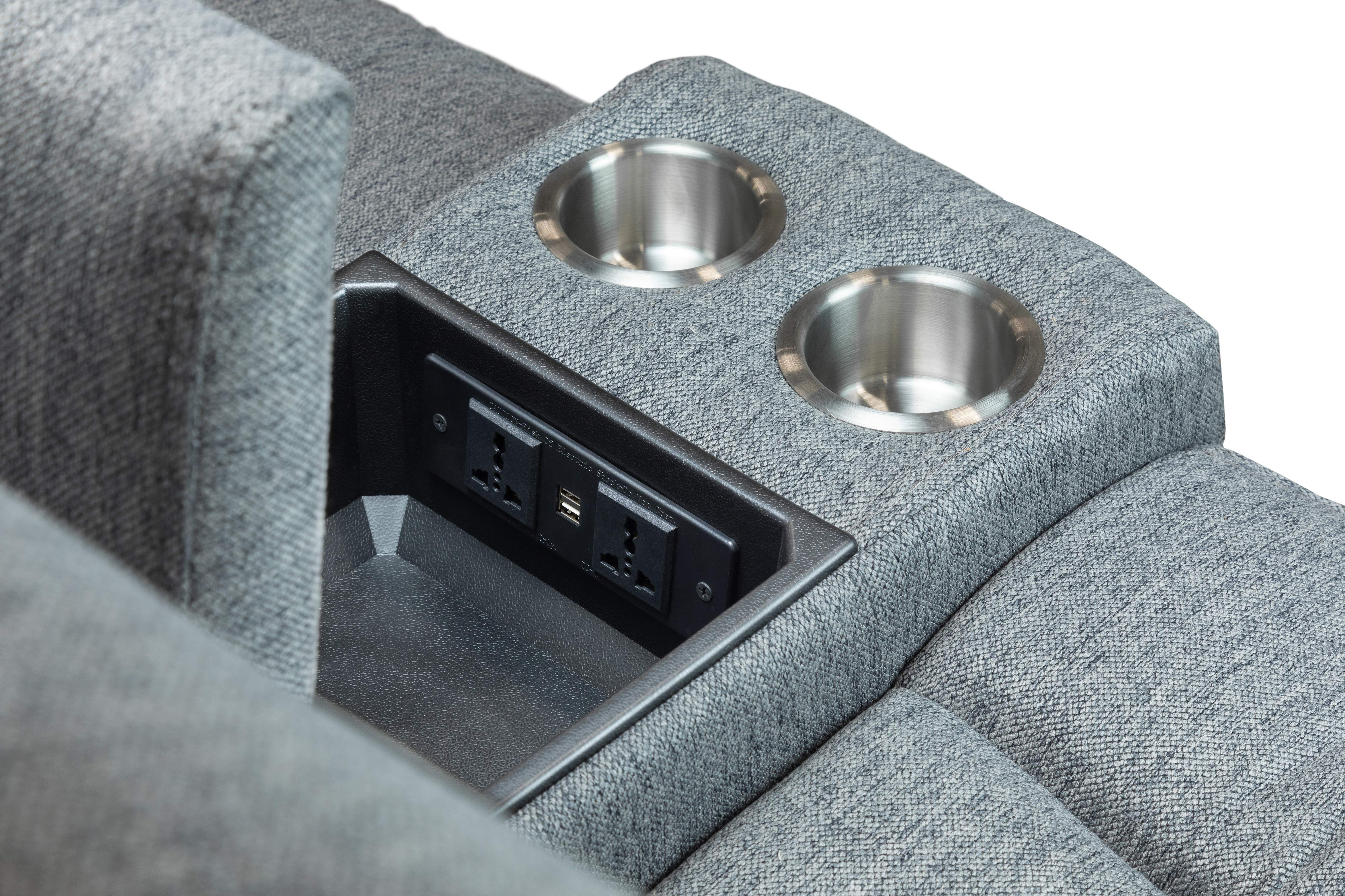 Lydon Grey 2 Seater Power Recliner