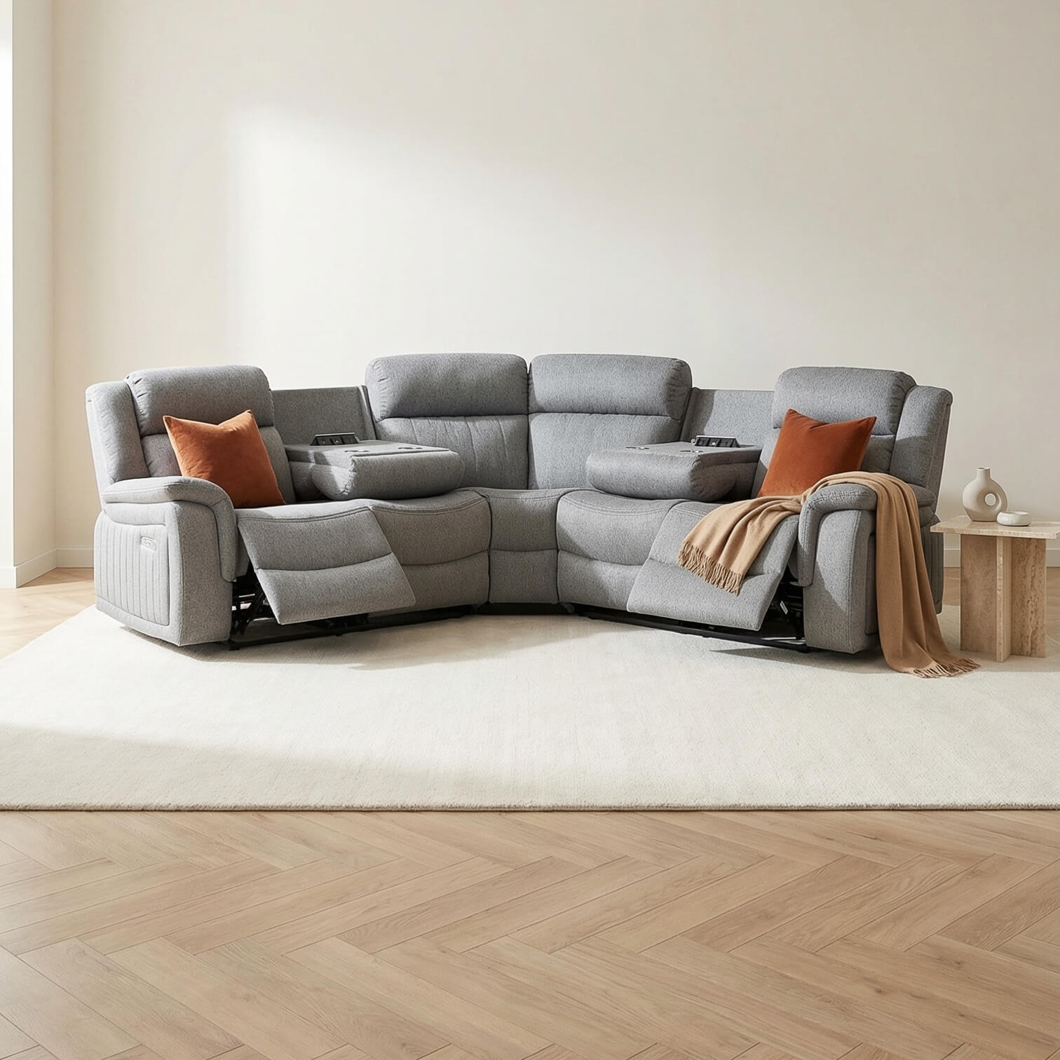 Lydon Grey Power Corner Recliner Sofa