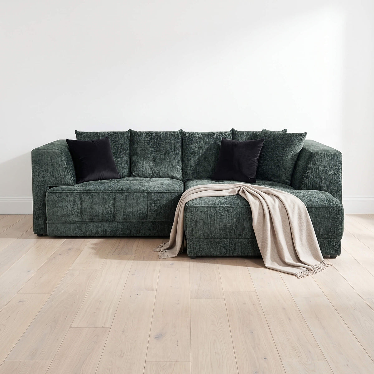 Magnus Green Right Corner Power Slider Sofa Bed & Storage