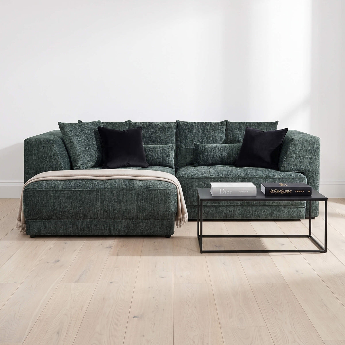 Magnus Green Left Corner Power Slider Sofa Bed & Storage