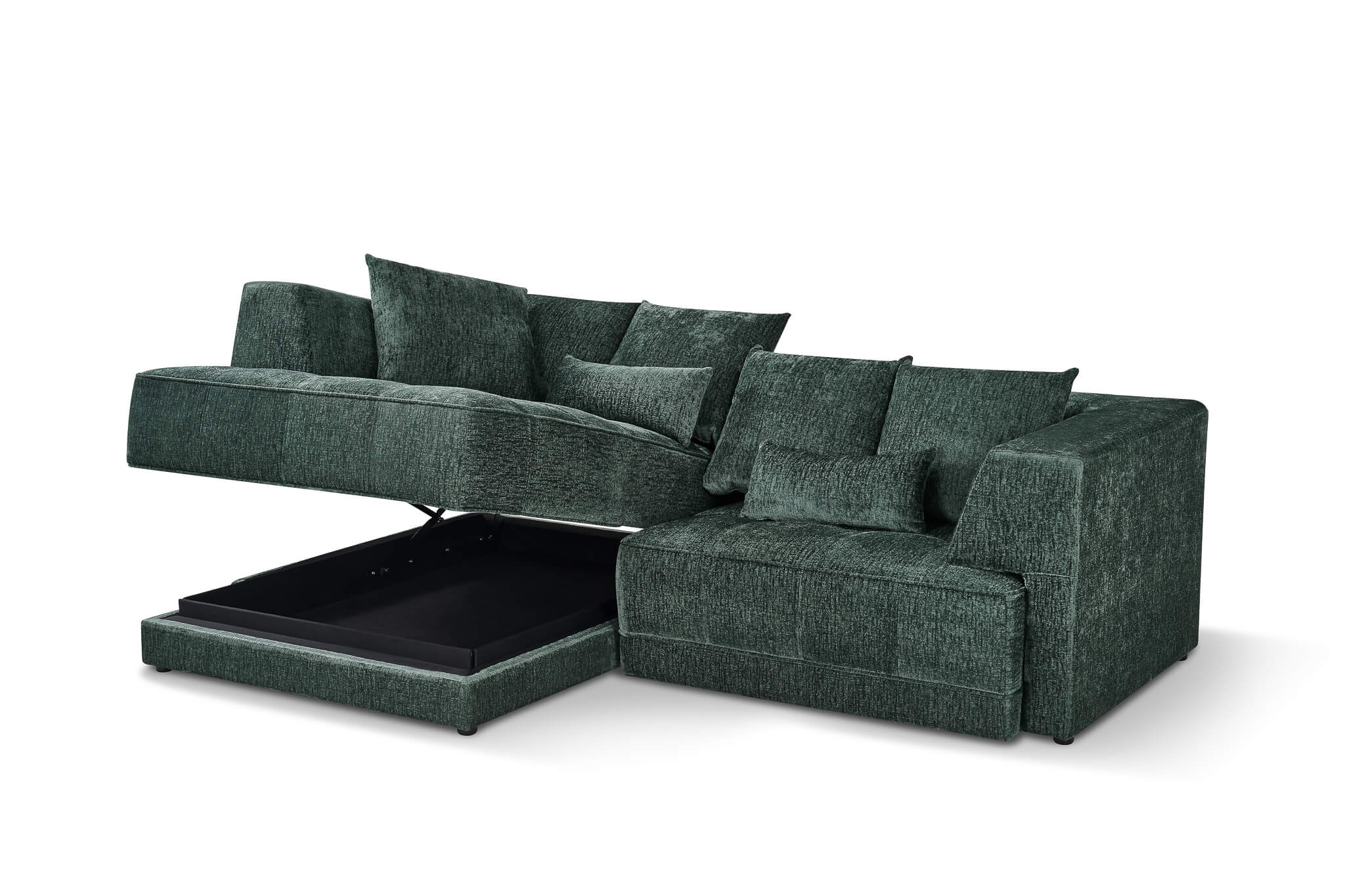 Magnus Green Left Corner Power Slider Sofa Bed & Storage