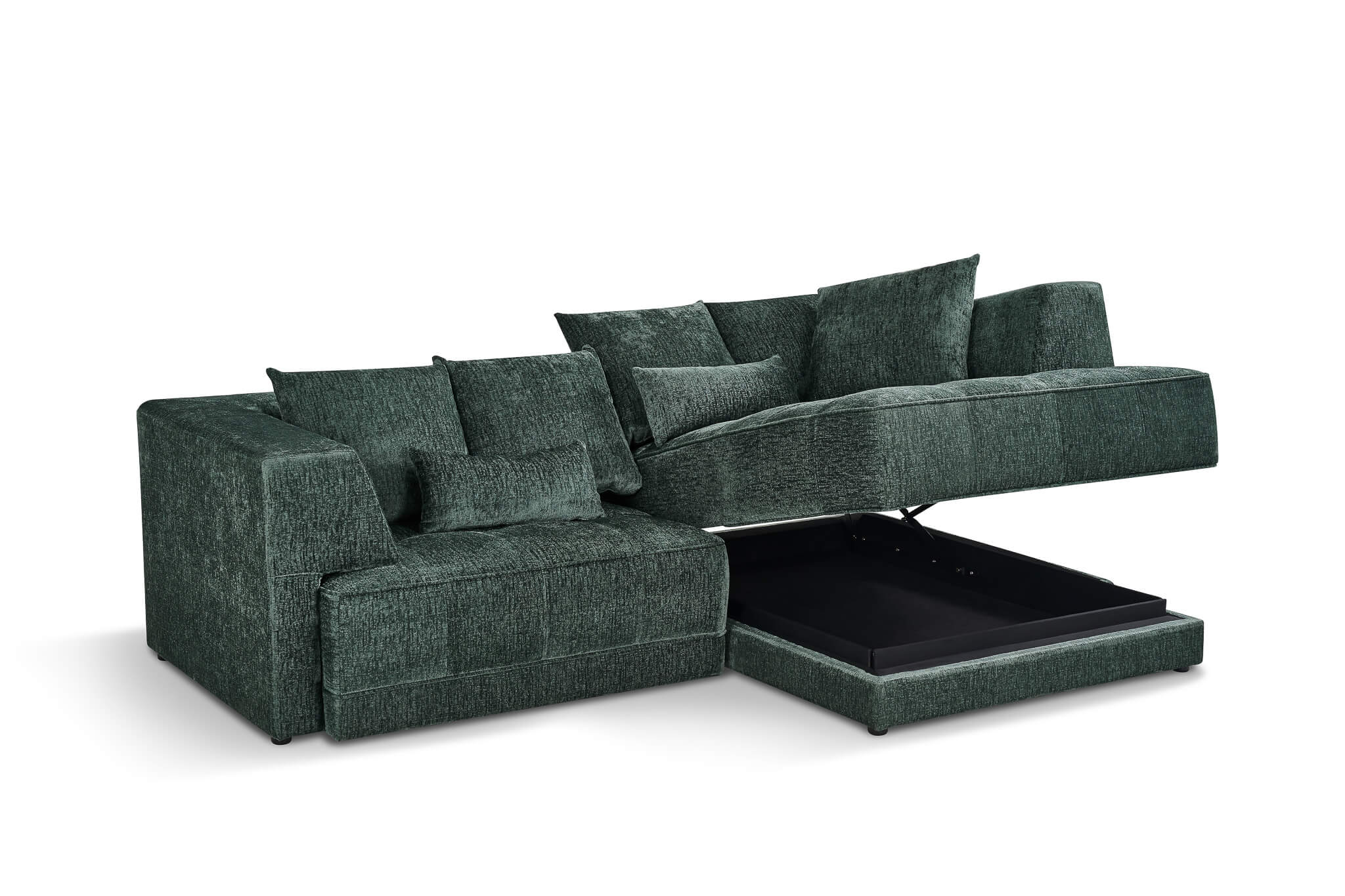 Magnus Green Right Corner Power Slider Sofa Bed & Storage