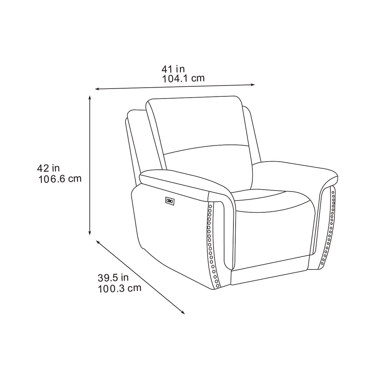Majestik Grey Power Recliner Armchair