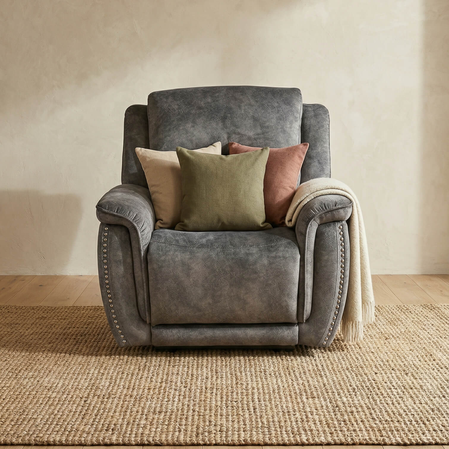 Majestik Grey Power Recliner Armchair