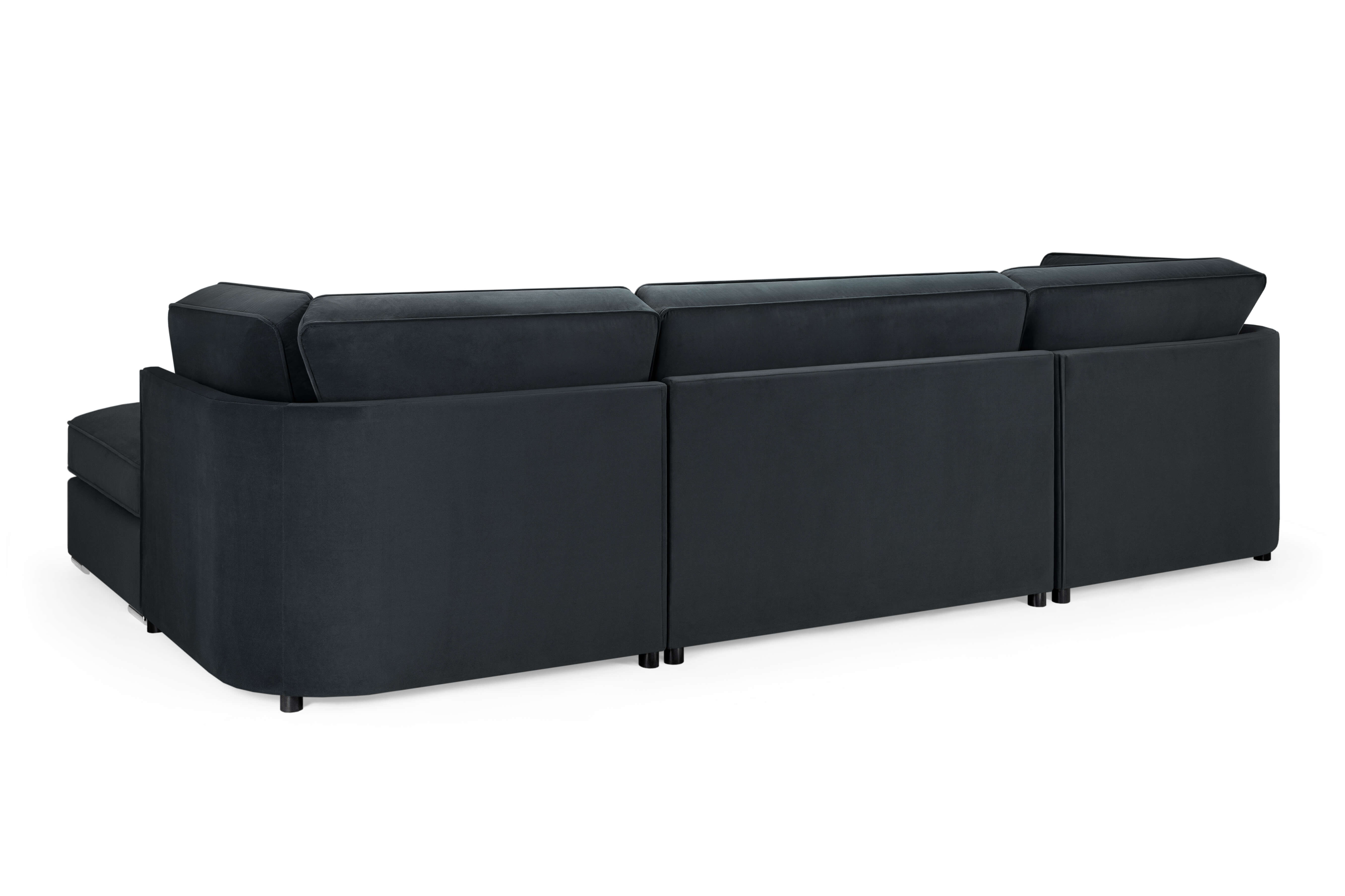 Marvelle Black U Shape Corner Sofa