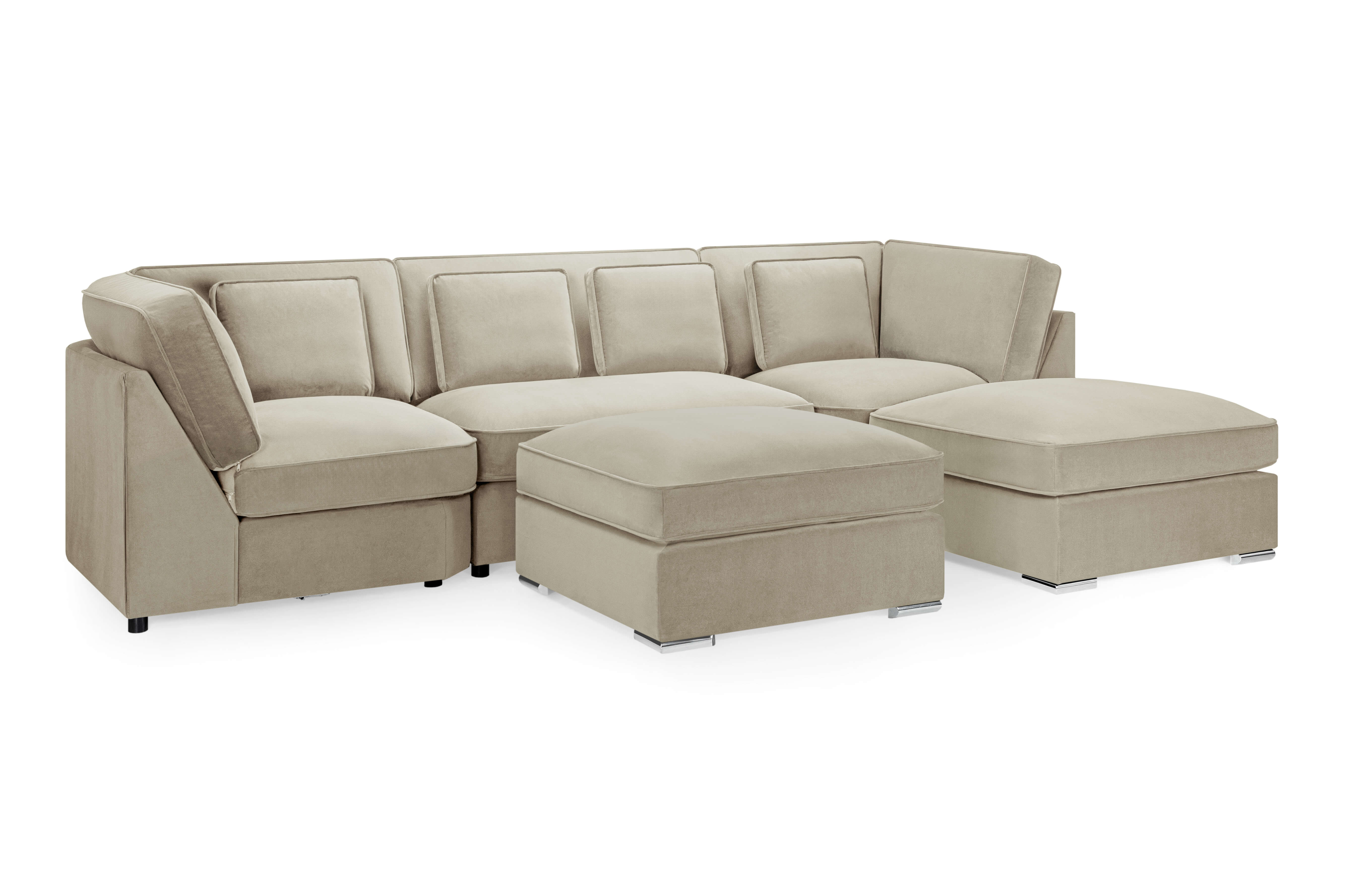 Marvelle Beige U Shape Corner Sofa