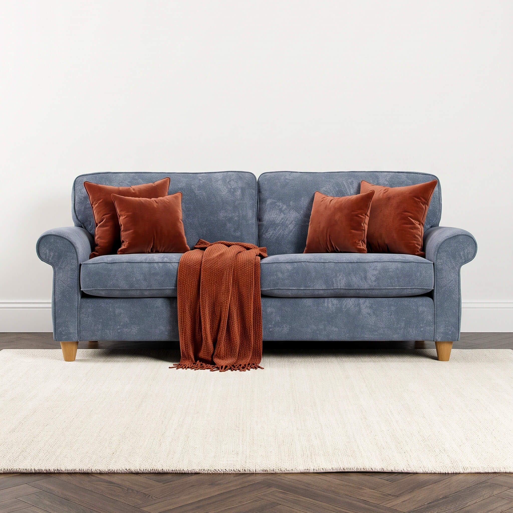Mary Blue 4 Seater Sofa