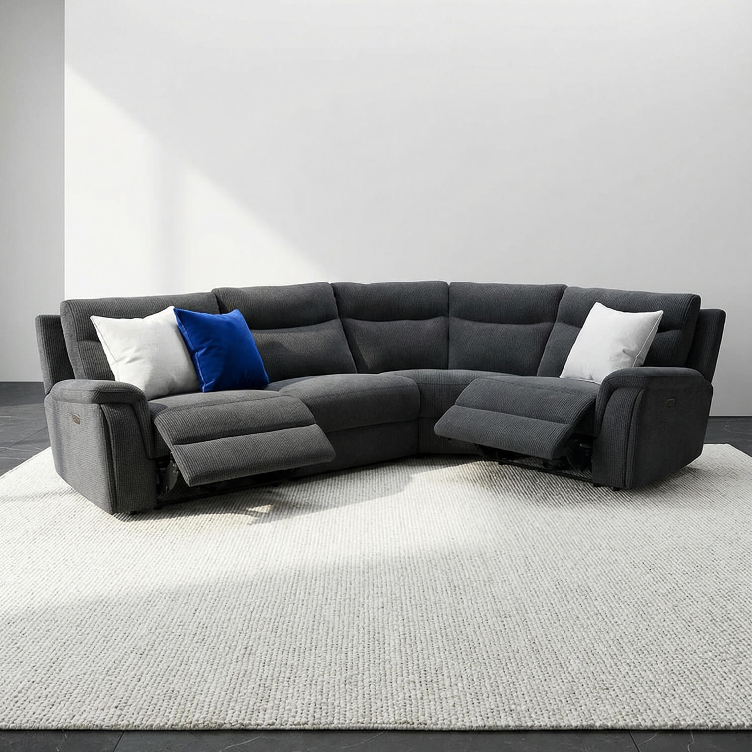 Maverick Black Power Corner Recliner Sofa