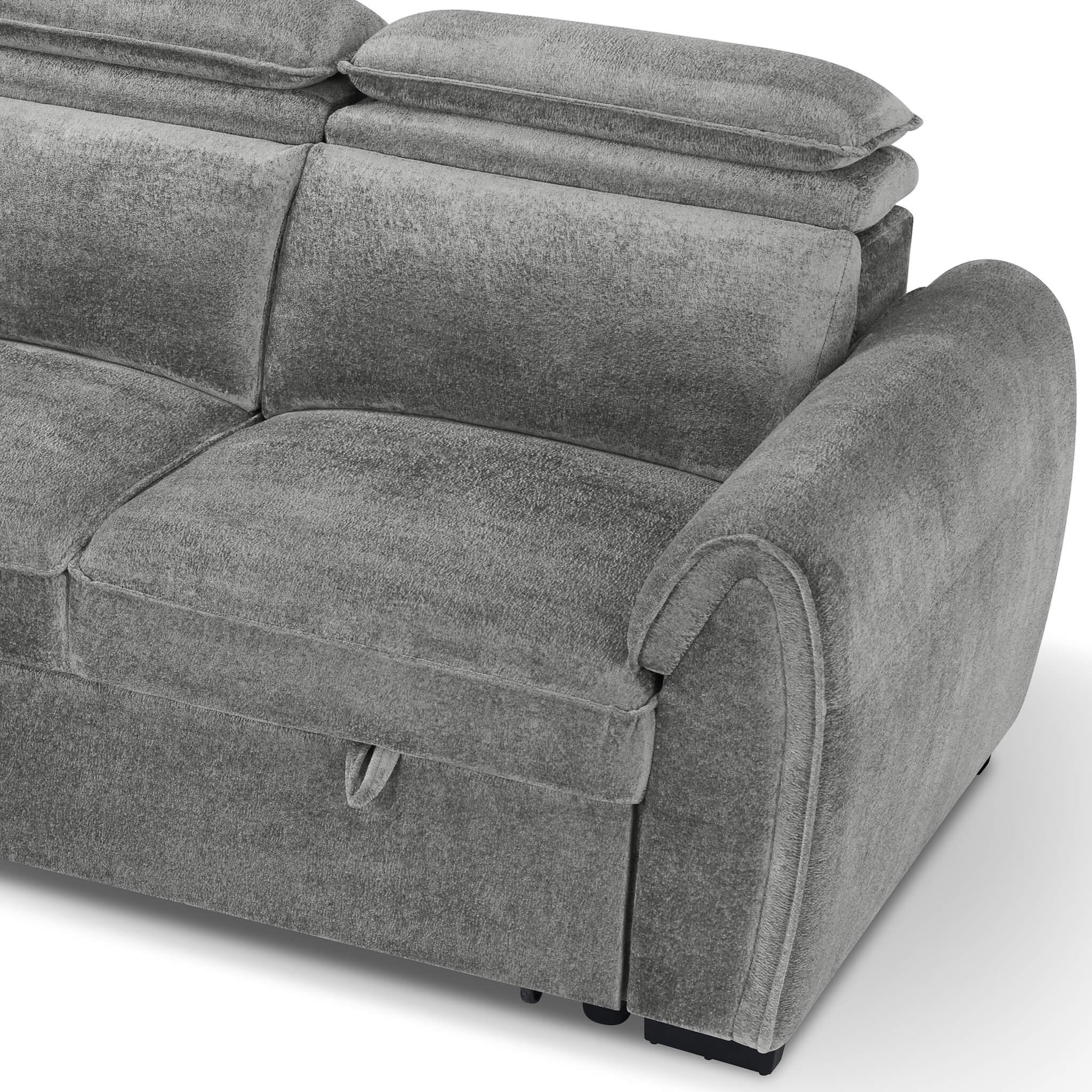 Montrose Grey Universal Corner Sofa Bed