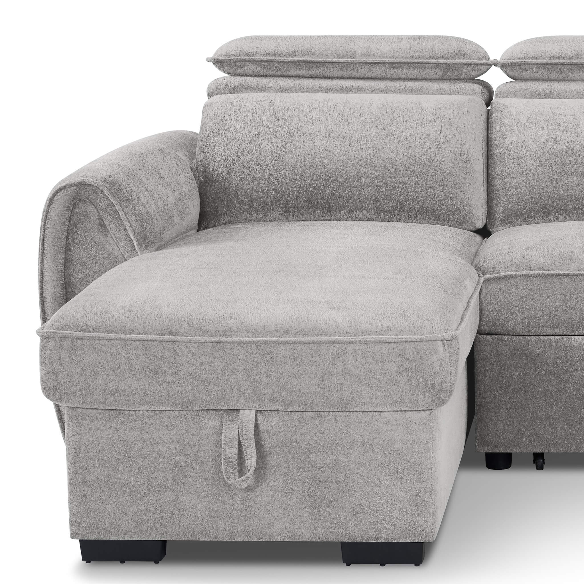 Montrose Grey Universal Corner Sofa Bed