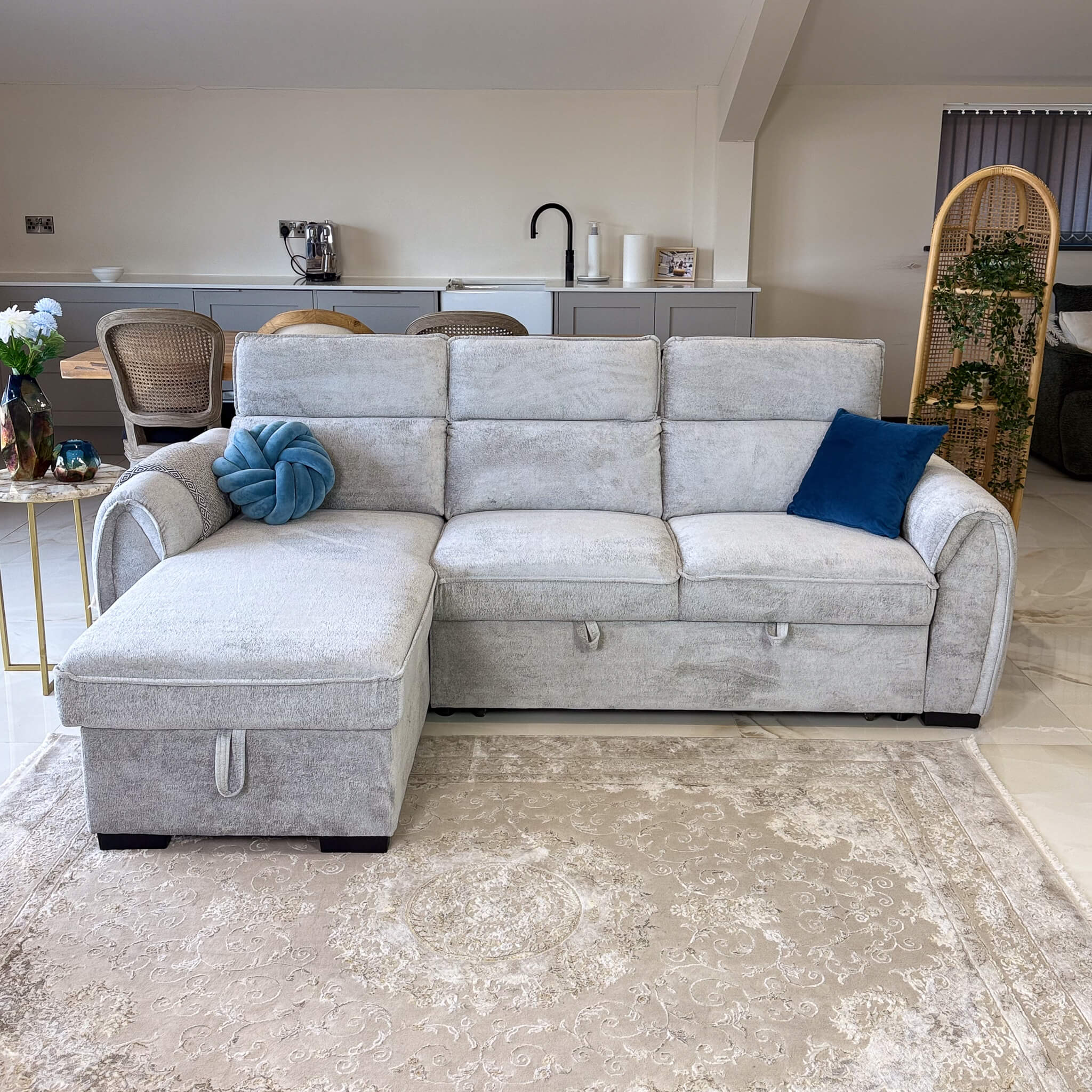 Montrose Grey Universal Corner Sofa Bed