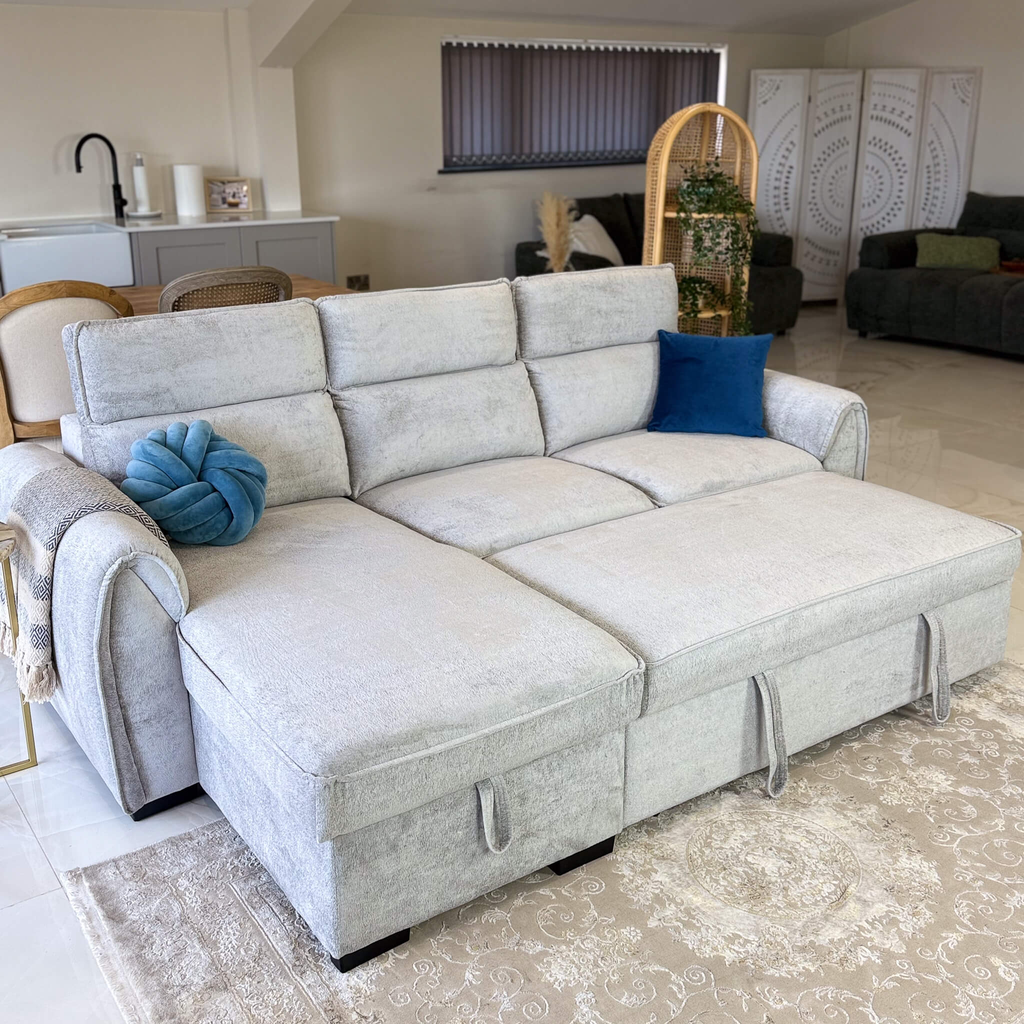 Montrose Grey Universal Corner Sofa Bed