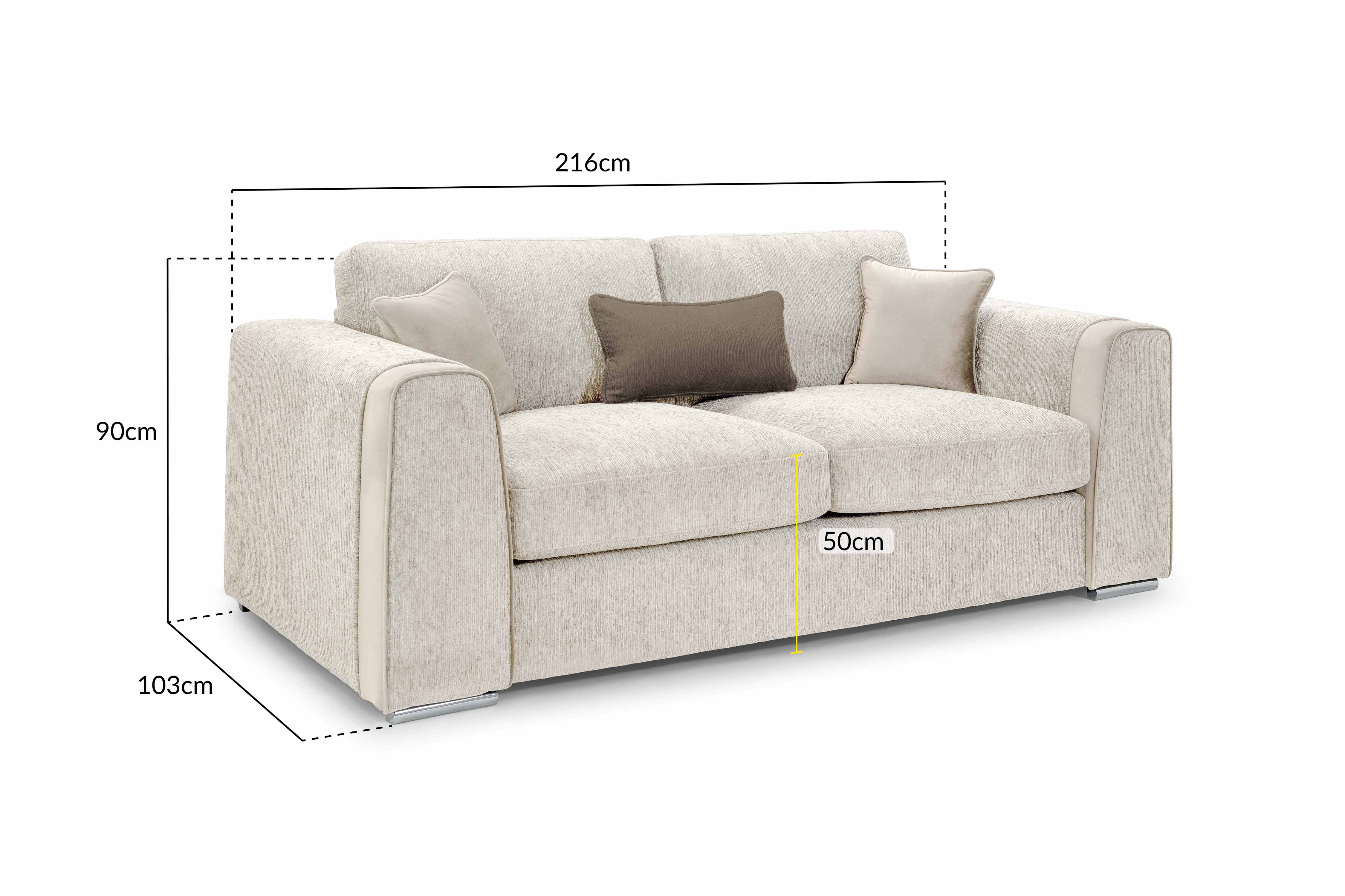 Narela Beige 3 Seater Sofa