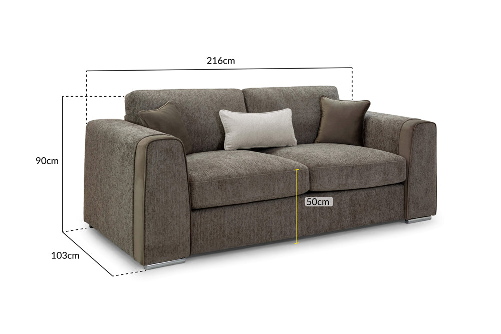 Narela Mocha 3 Seater Sofa
