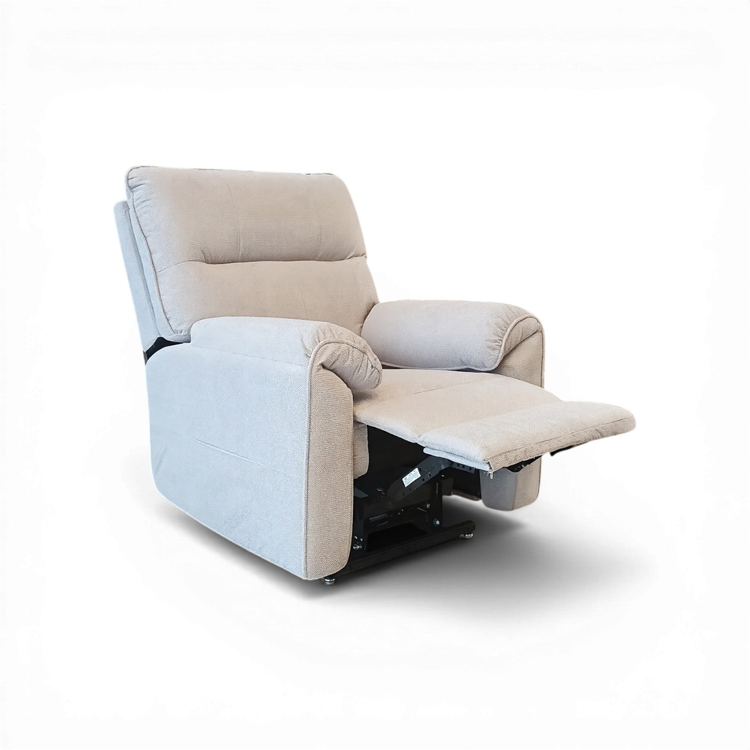 Novar Beige Heat & Massage Power Riser Recliner Armchair