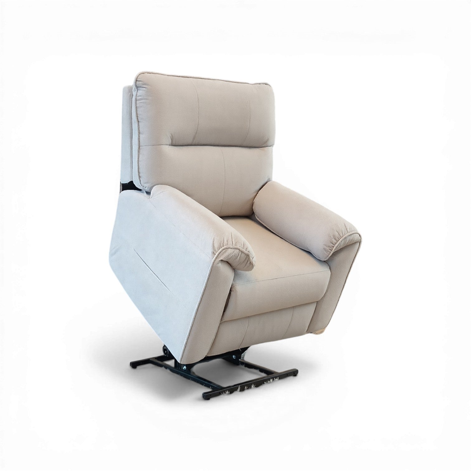 Novar Beige Heat & Massage Power Riser Recliner Armchair