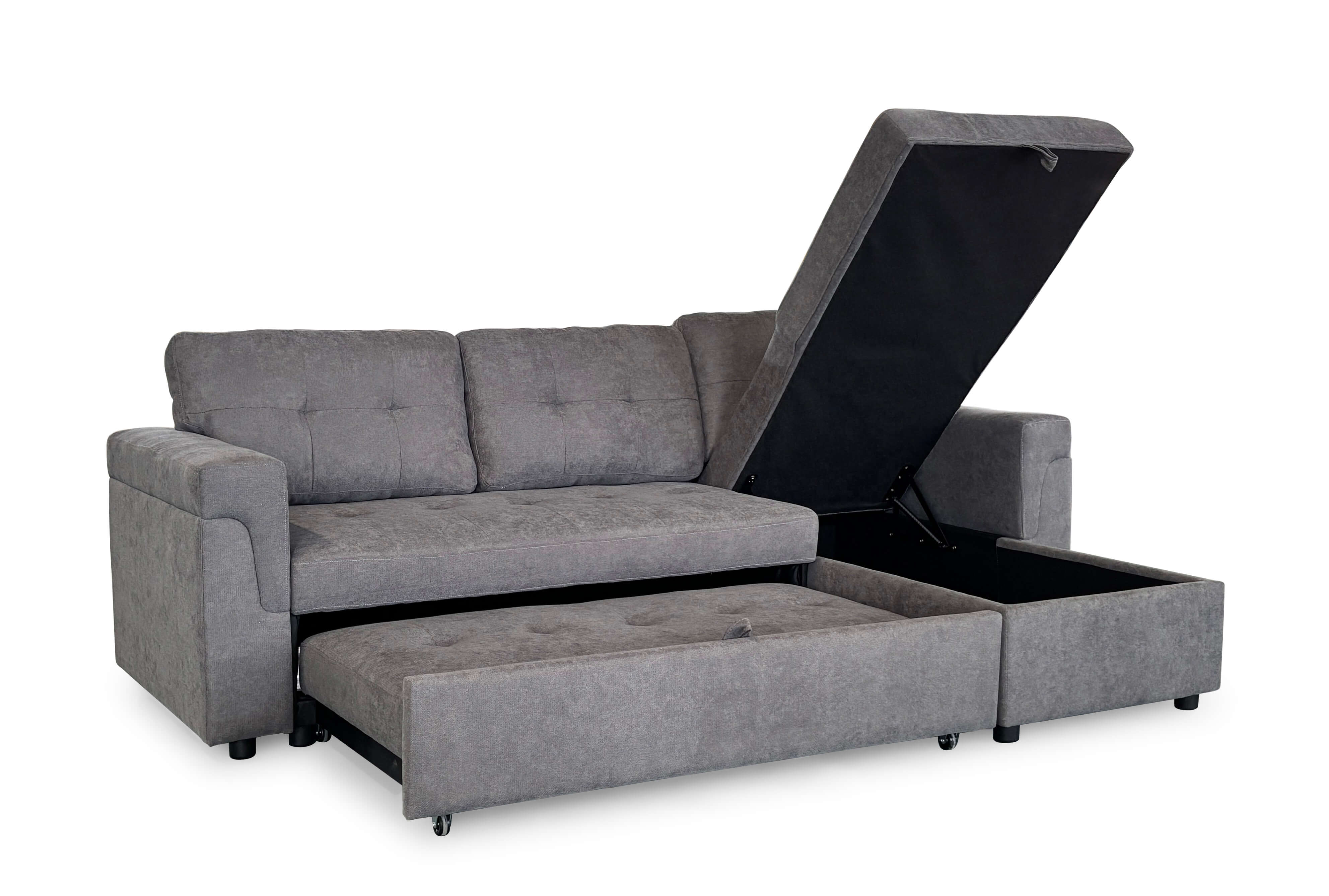 Orina Grey Corner Sofa Bed