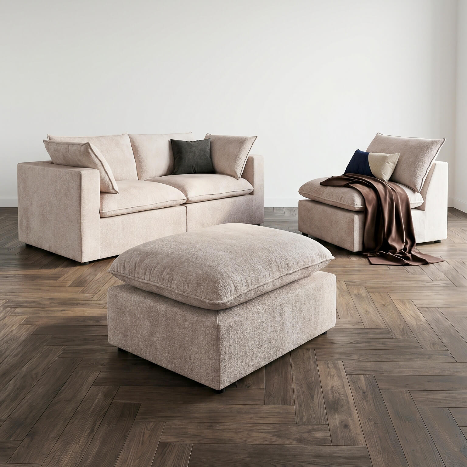 Pamala Beige Modular Corner Sofa
