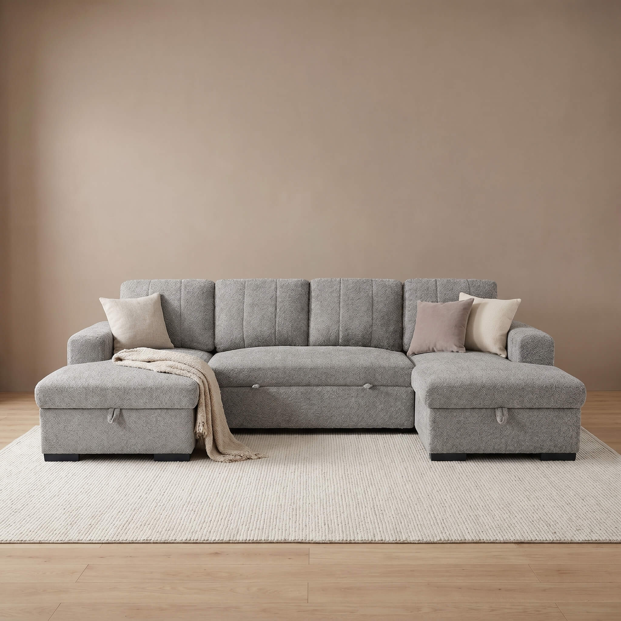 Rene Grey U Shape Corner Sofa