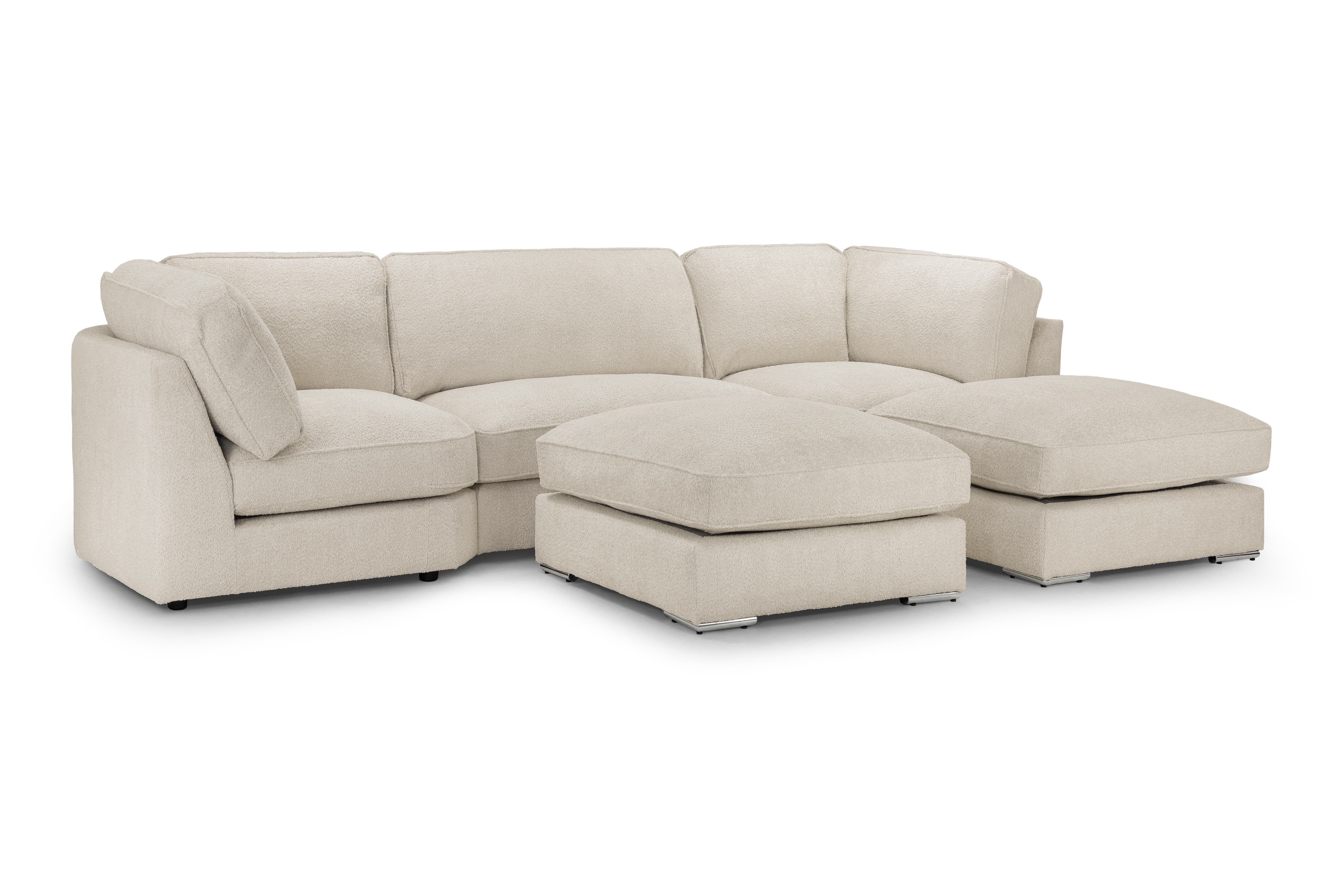 Sakina Beige U Shape Corner Sofa