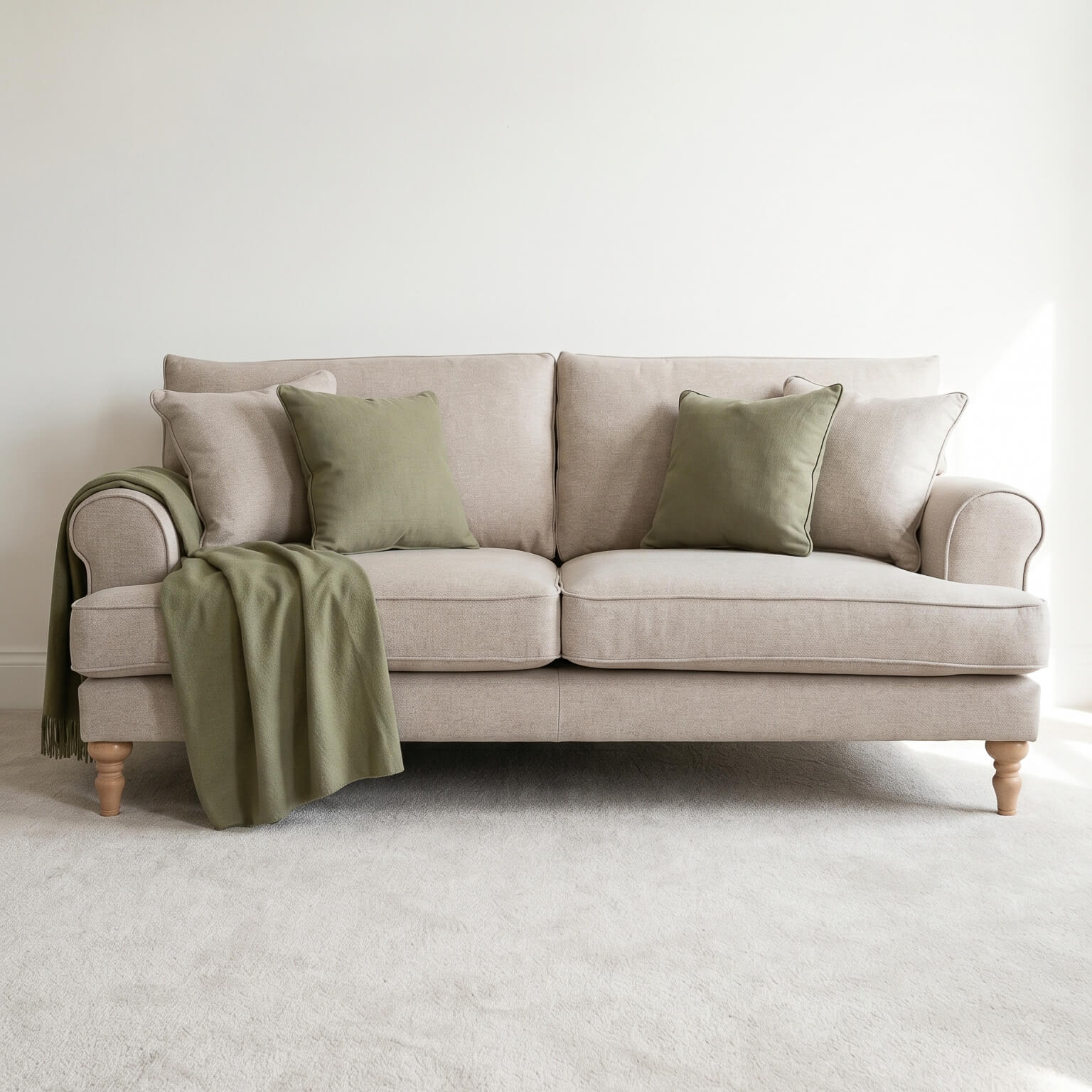 Sany Beige 3 Seater Sofa