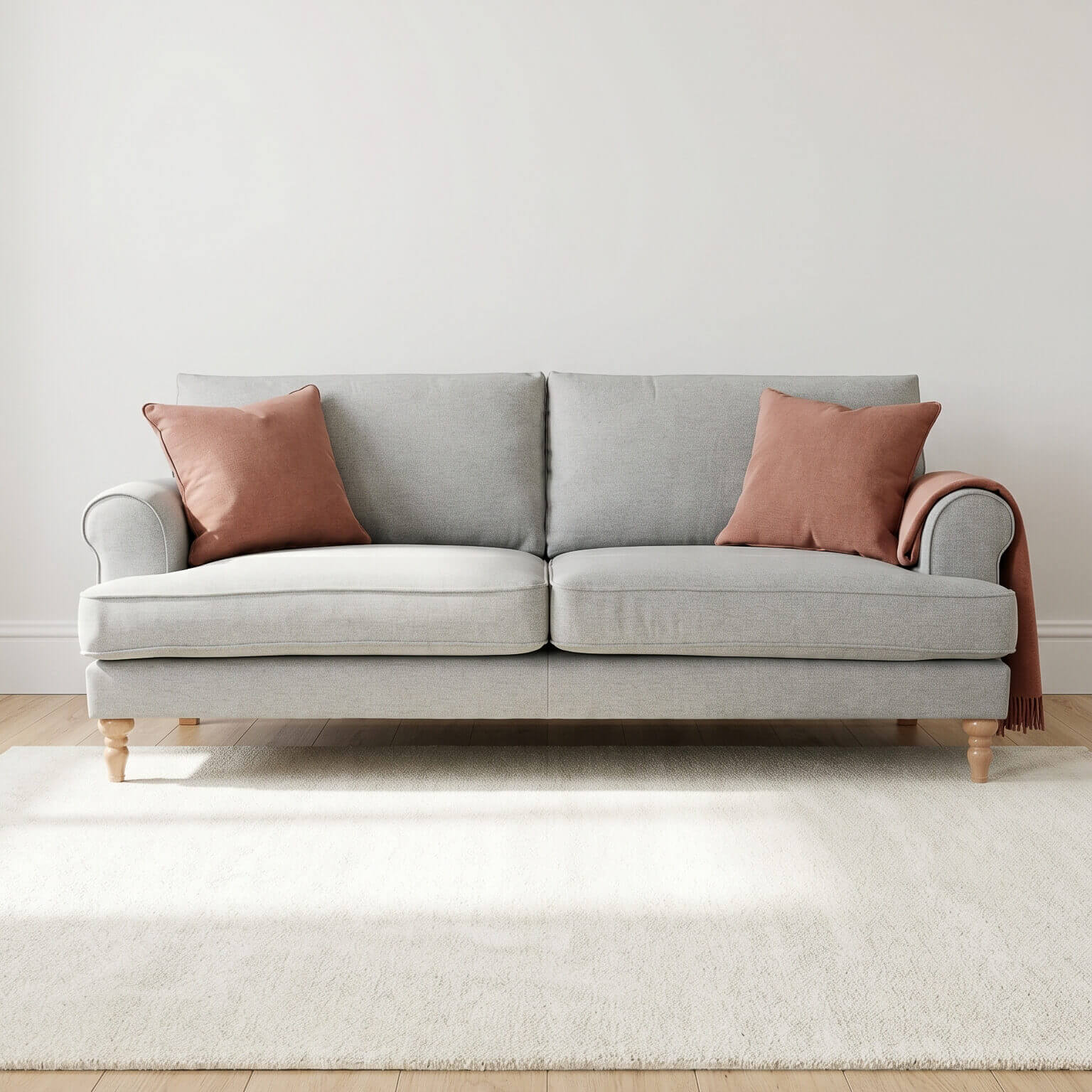 Sany Beige 4 Seater Sofa