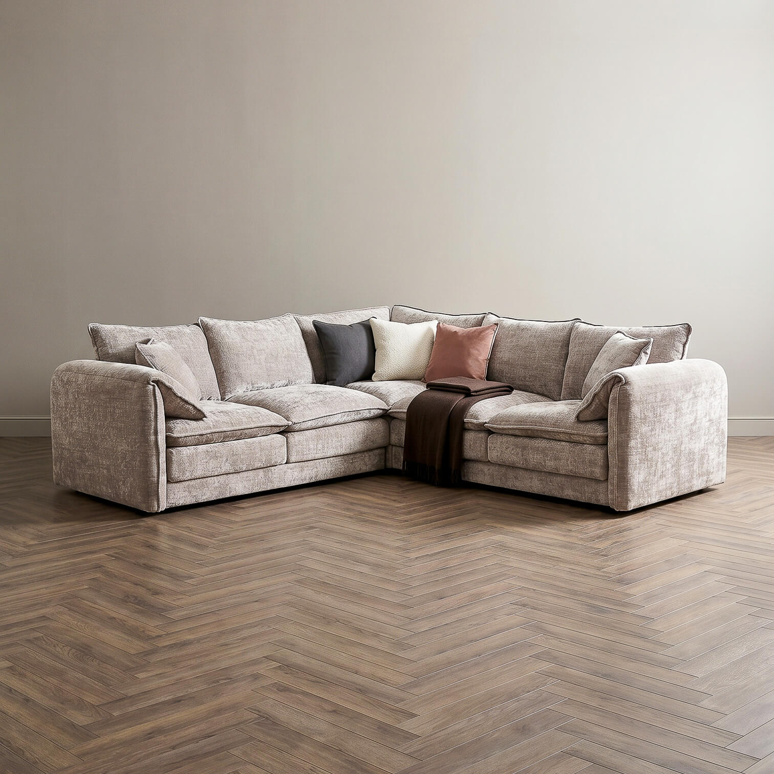 Skye Beige Double Corner Sofa