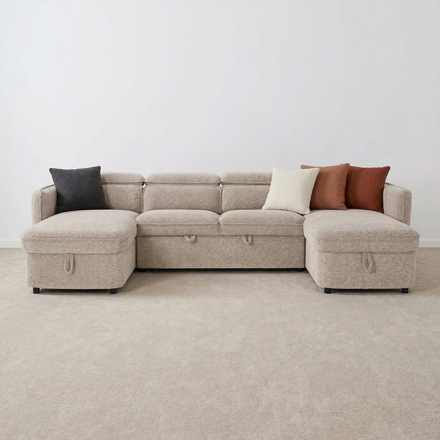 Solara Beige U Shape Corner Sofa
