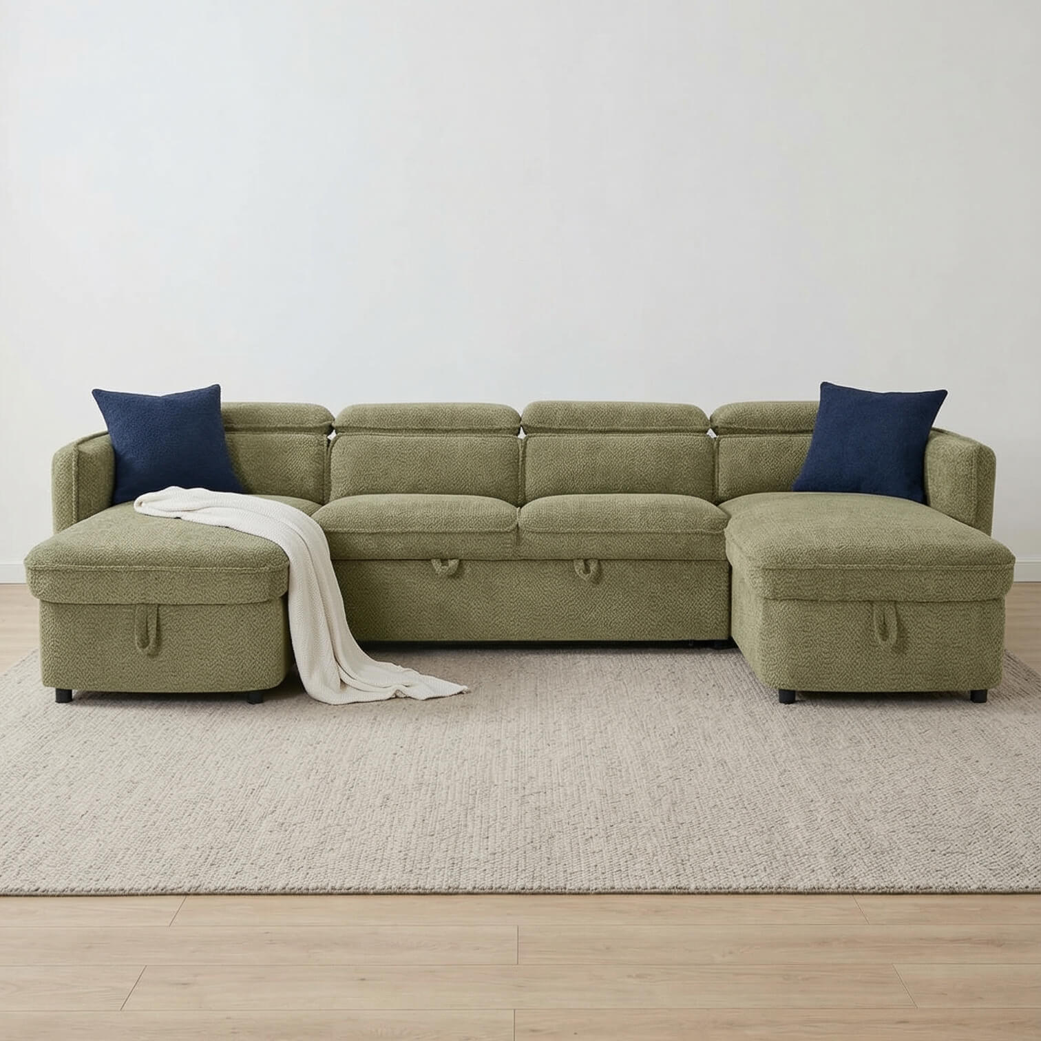 Solara Green U Shape Corner Sofa