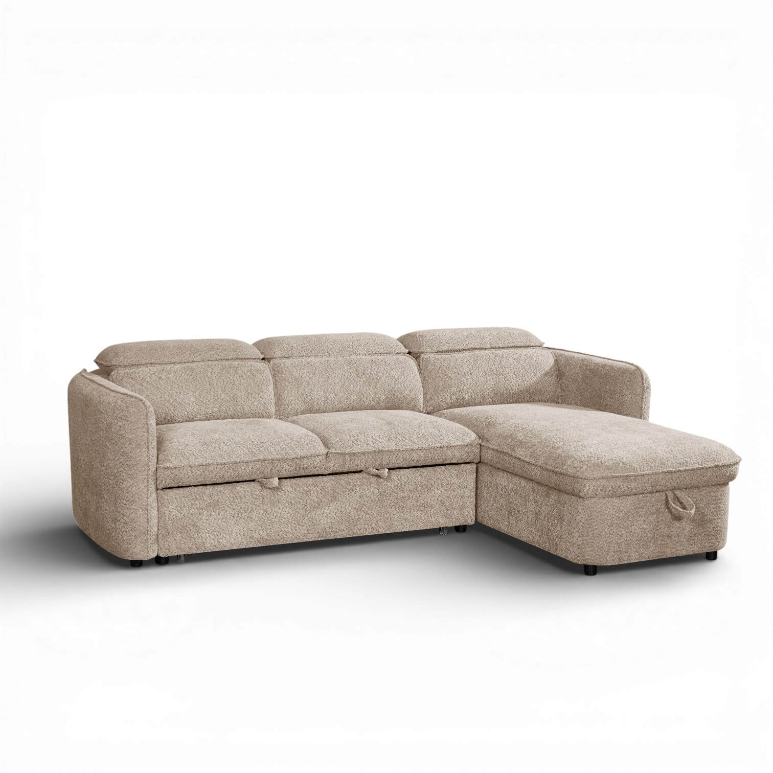 Solara Beige Corner Sofa Bed