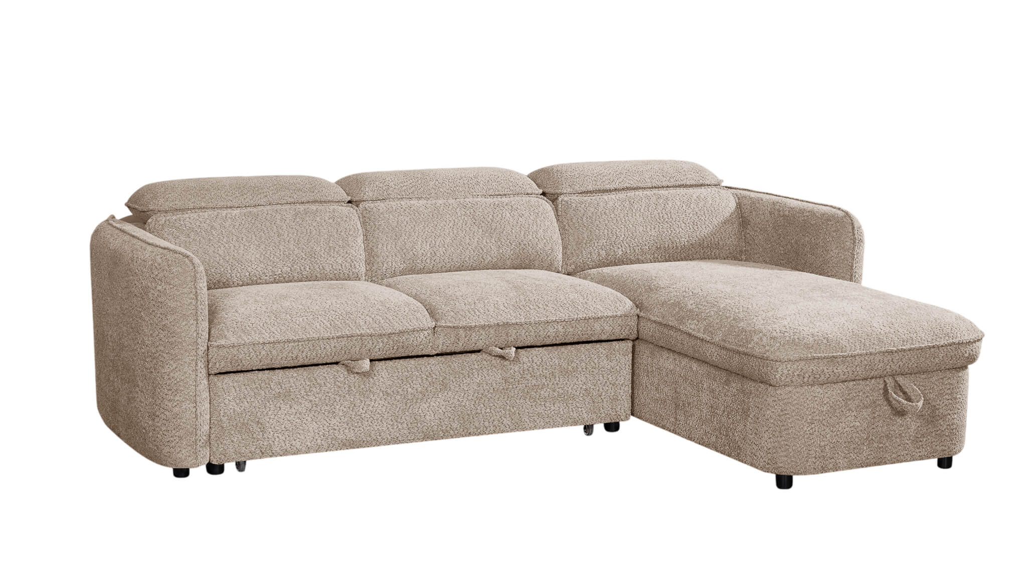 Solara Beige Corner Sofa Bed