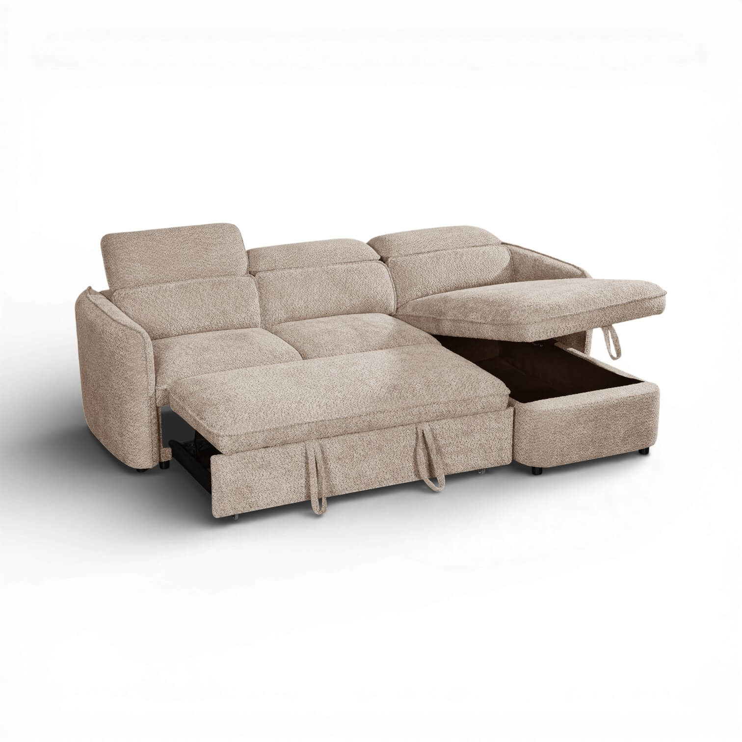 Solara Beige Corner Sofa Bed