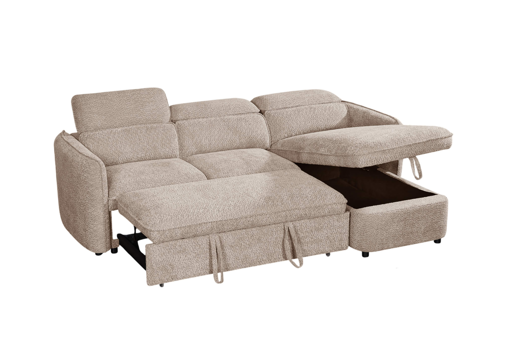 Solara Beige Corner Sofa Bed
