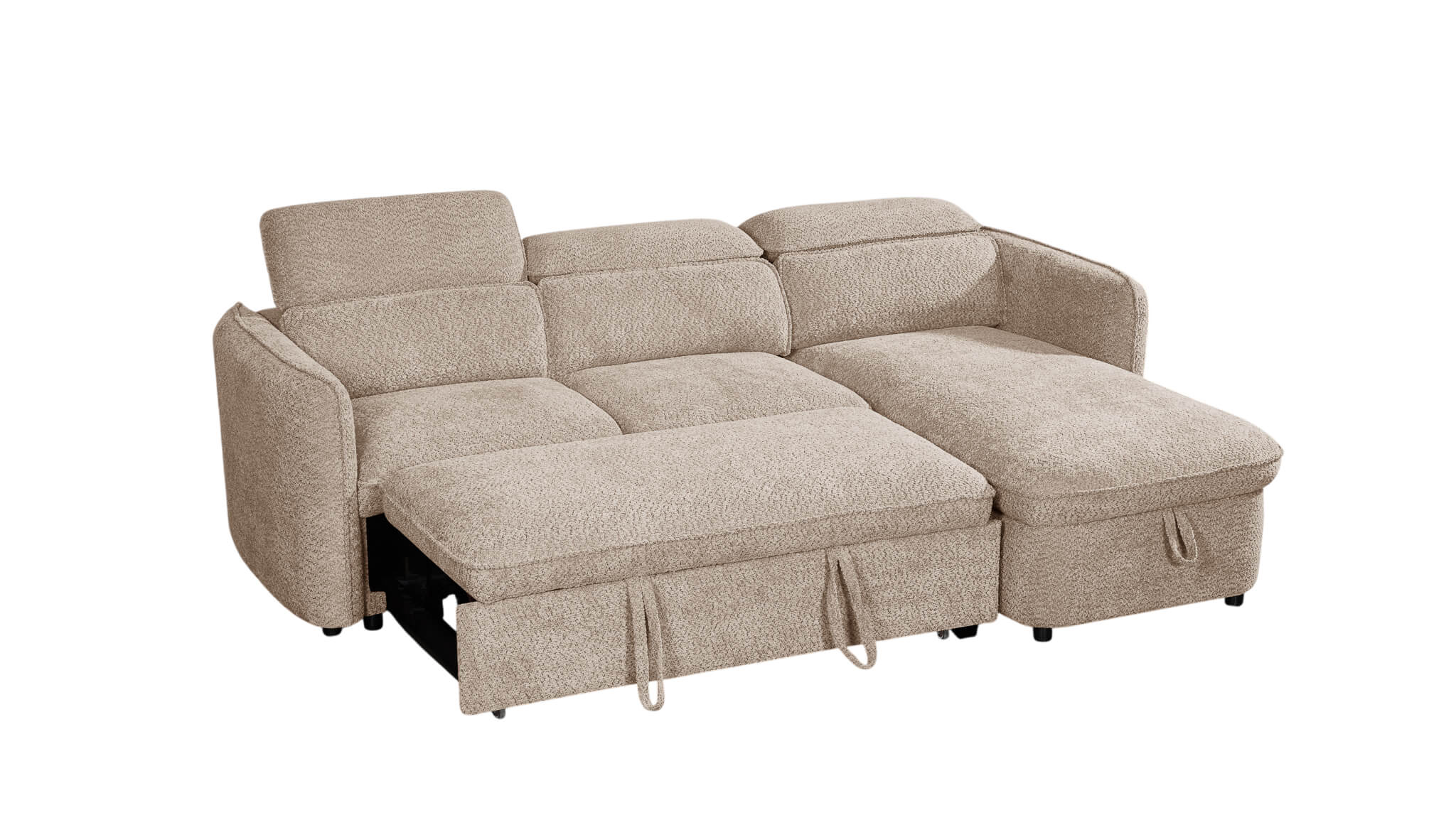 Solara Beige Corner Sofa Bed