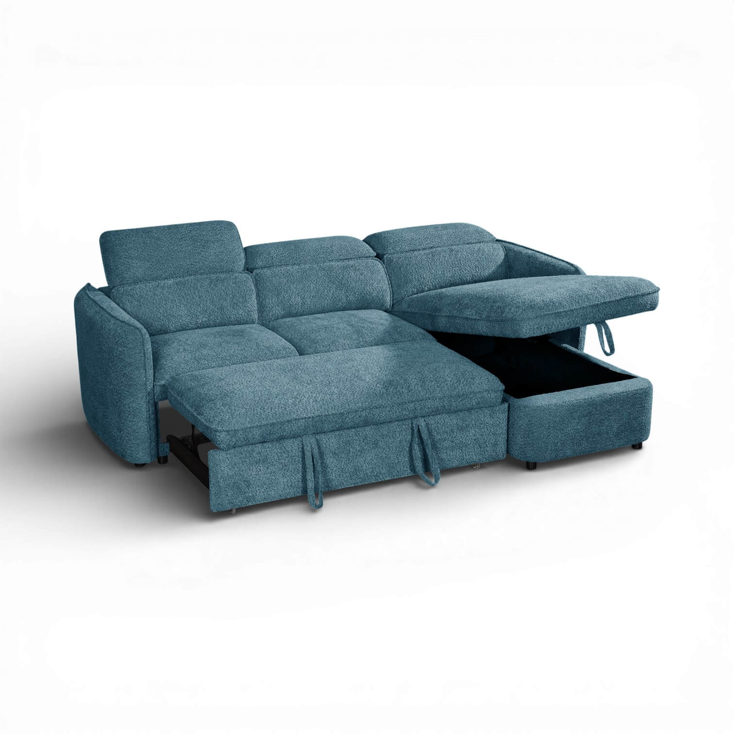 Solara Blue Corner Sofa Bed