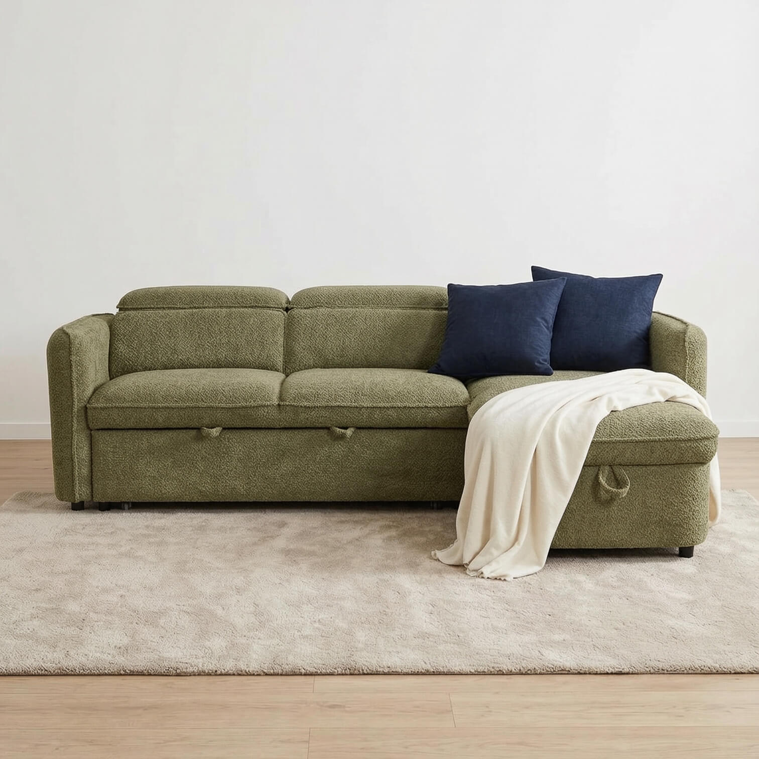 Solara Green Corner Sofa Bed
