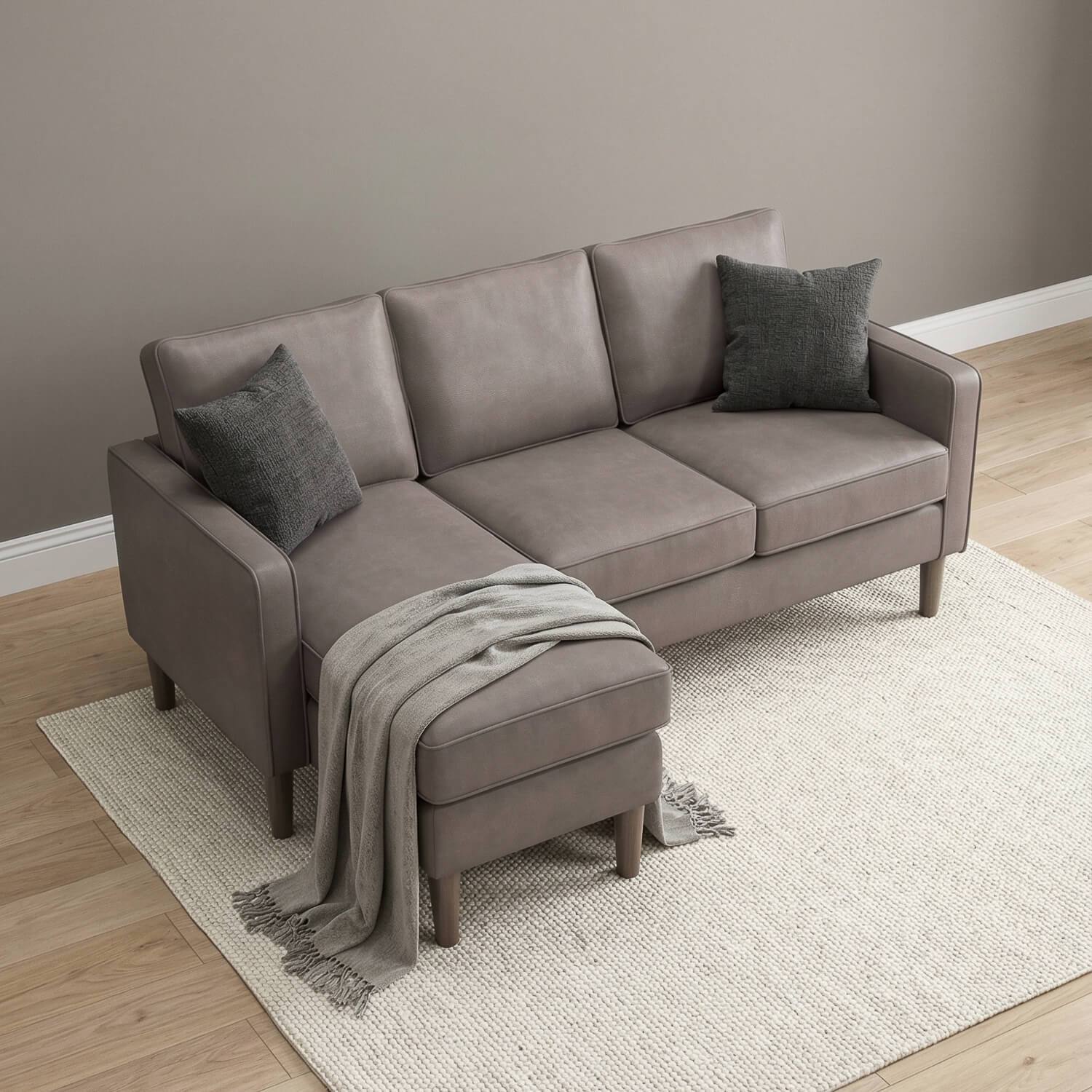 Theo Grey Reversible Corner Sofa