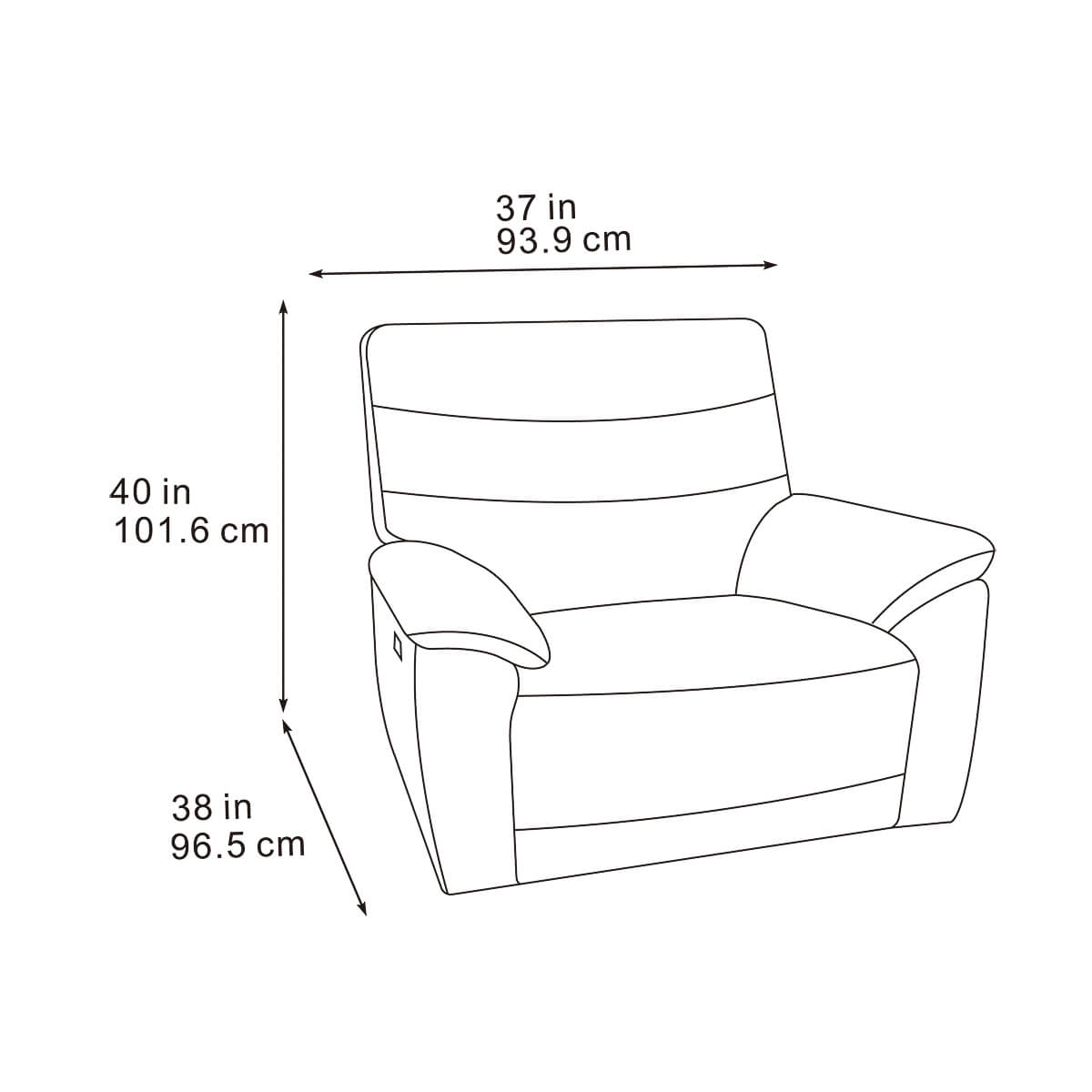 Toledo Grey Power Recliner Armchair